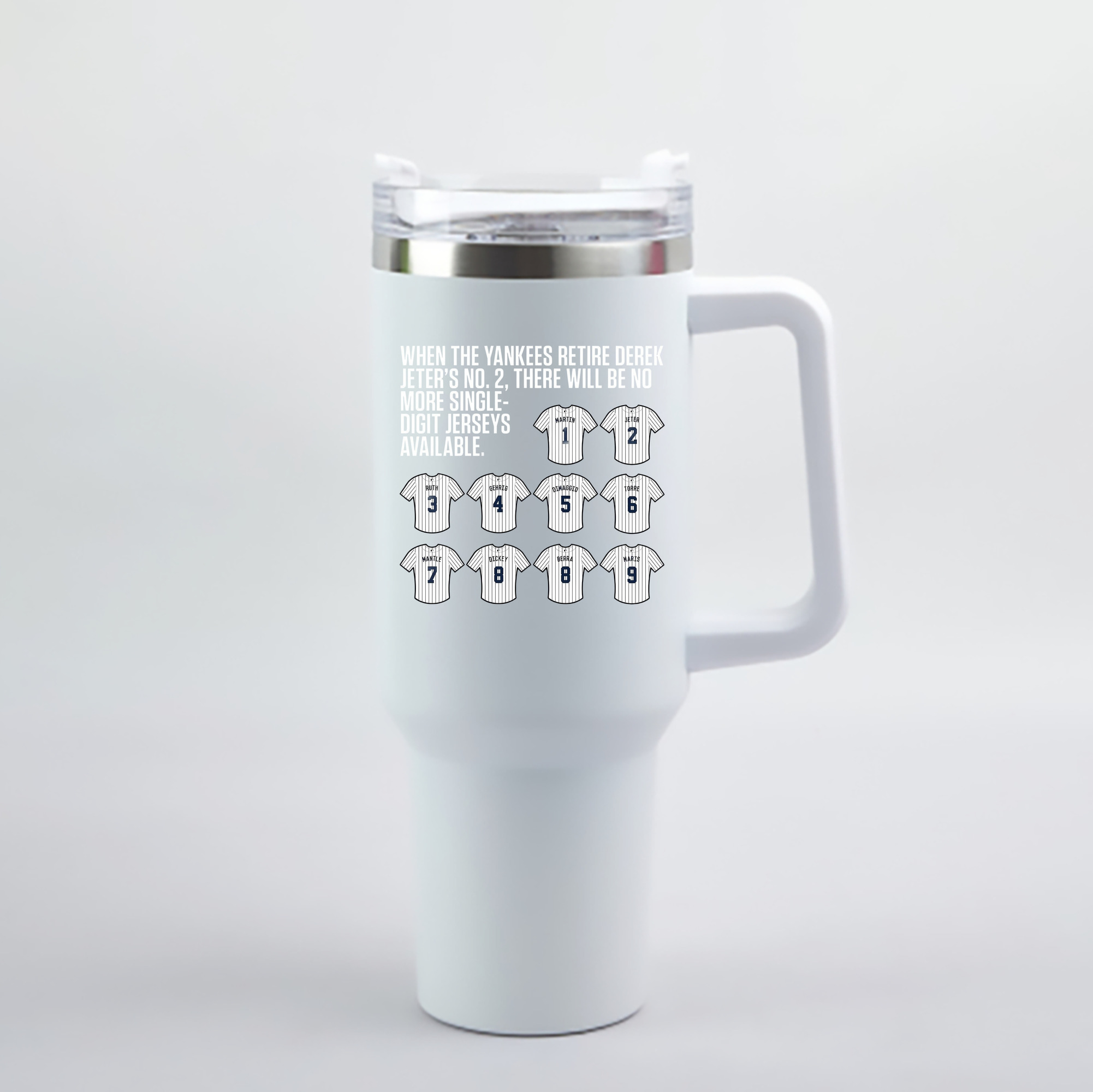 New York Yankees 61 40oz Handle Car Cup With Crystal Sticker Design – Durable Stainless Steel Travel Mug With Reusable Straw – Double Wall Insulated