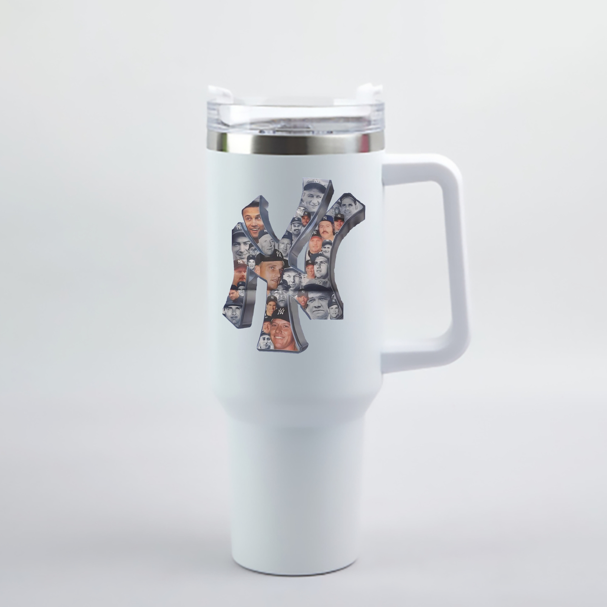 New York Yankees 279 40oz Handle Car Cup With Crystal Sticker Design – Durable Stainless Steel Travel Mug With Reusable Straw – Double Wall Insulated