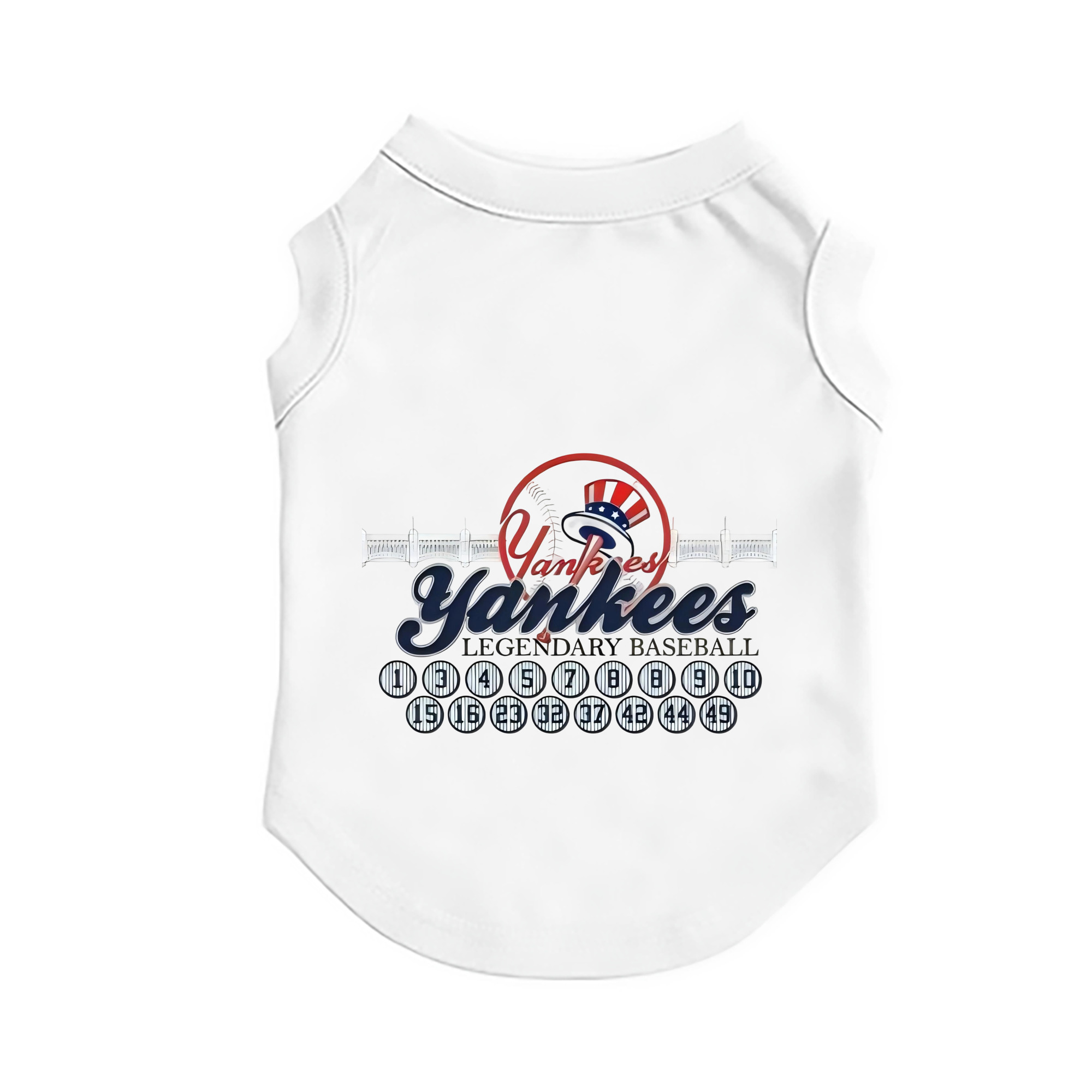 New York Yankees Legendary Baseball Pet Vest – Durable Polyester With Heat Transfer Print – Comfortable And Stylish