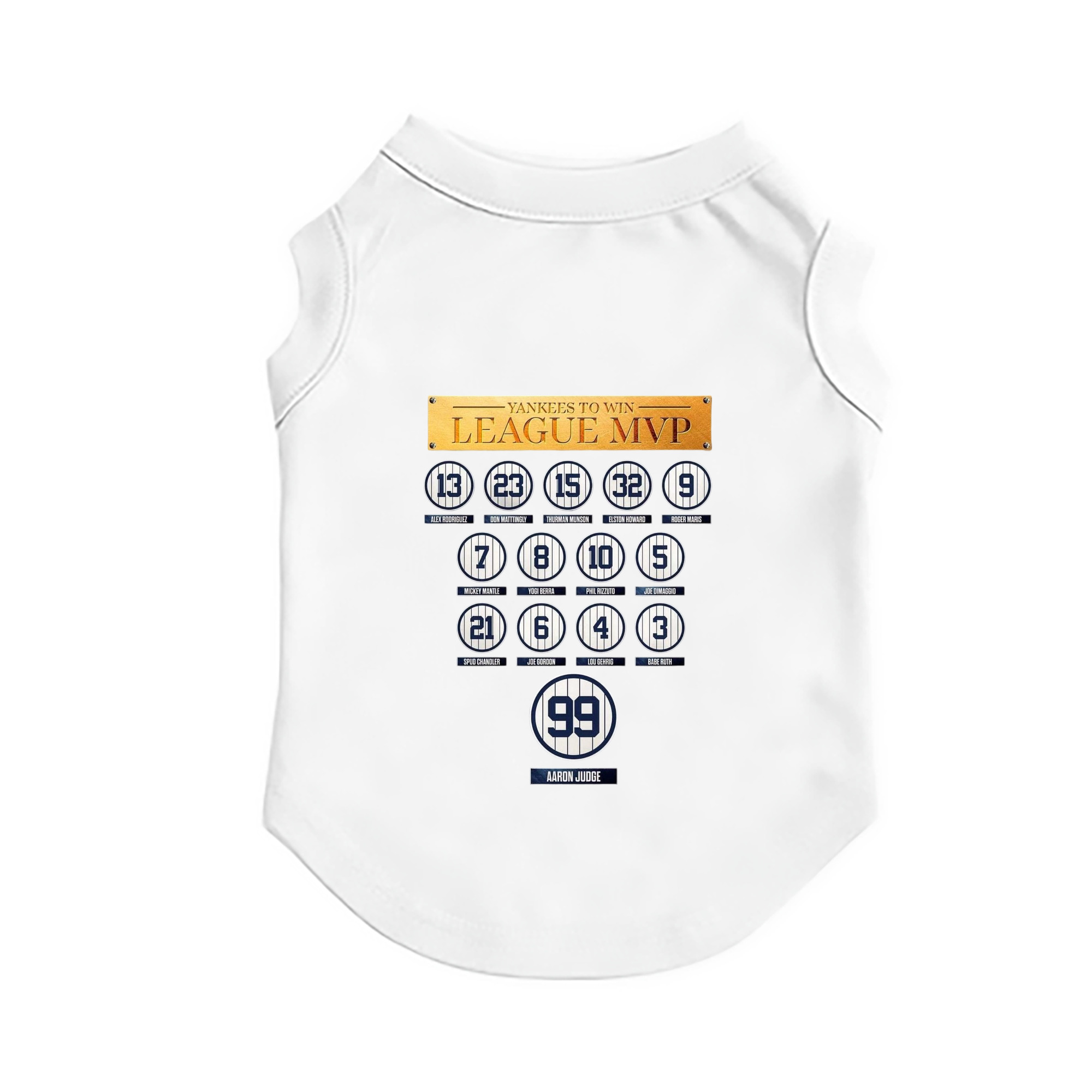 New York Yankees To Win League MVP Pet Vest – Durable Polyester With Heat Transfer Print – Comfortable And Stylish