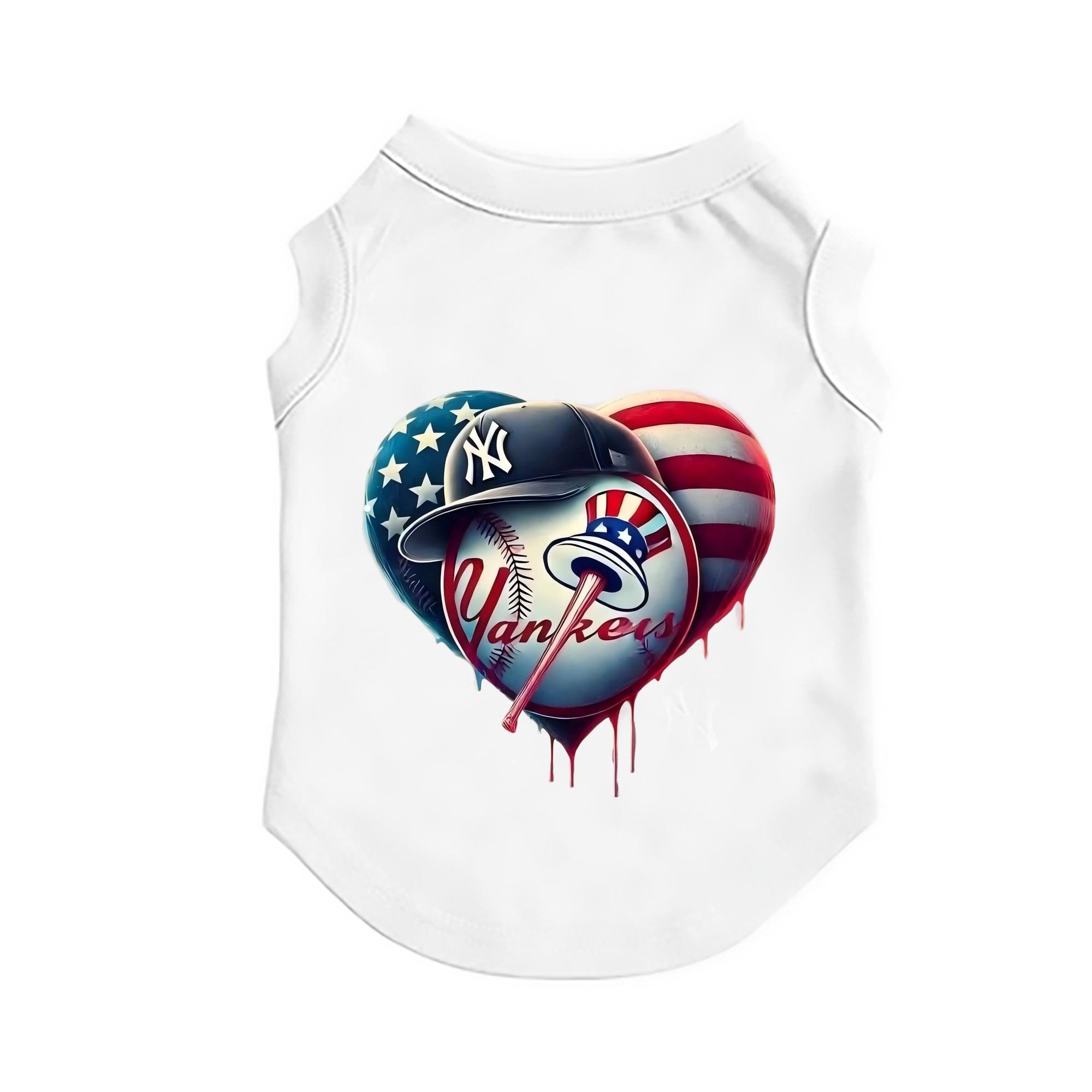 New York Yankees Heart Pet Vest – Durable Polyester With Heat Transfer Print – Comfortable And Stylish