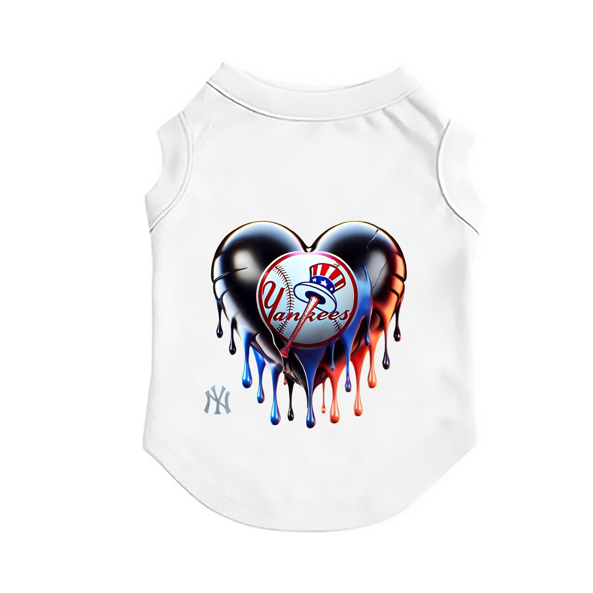 New York Yankees Heart Pet Vest – Durable Polyester With Heat Transfer Print – Comfortable And Stylish
