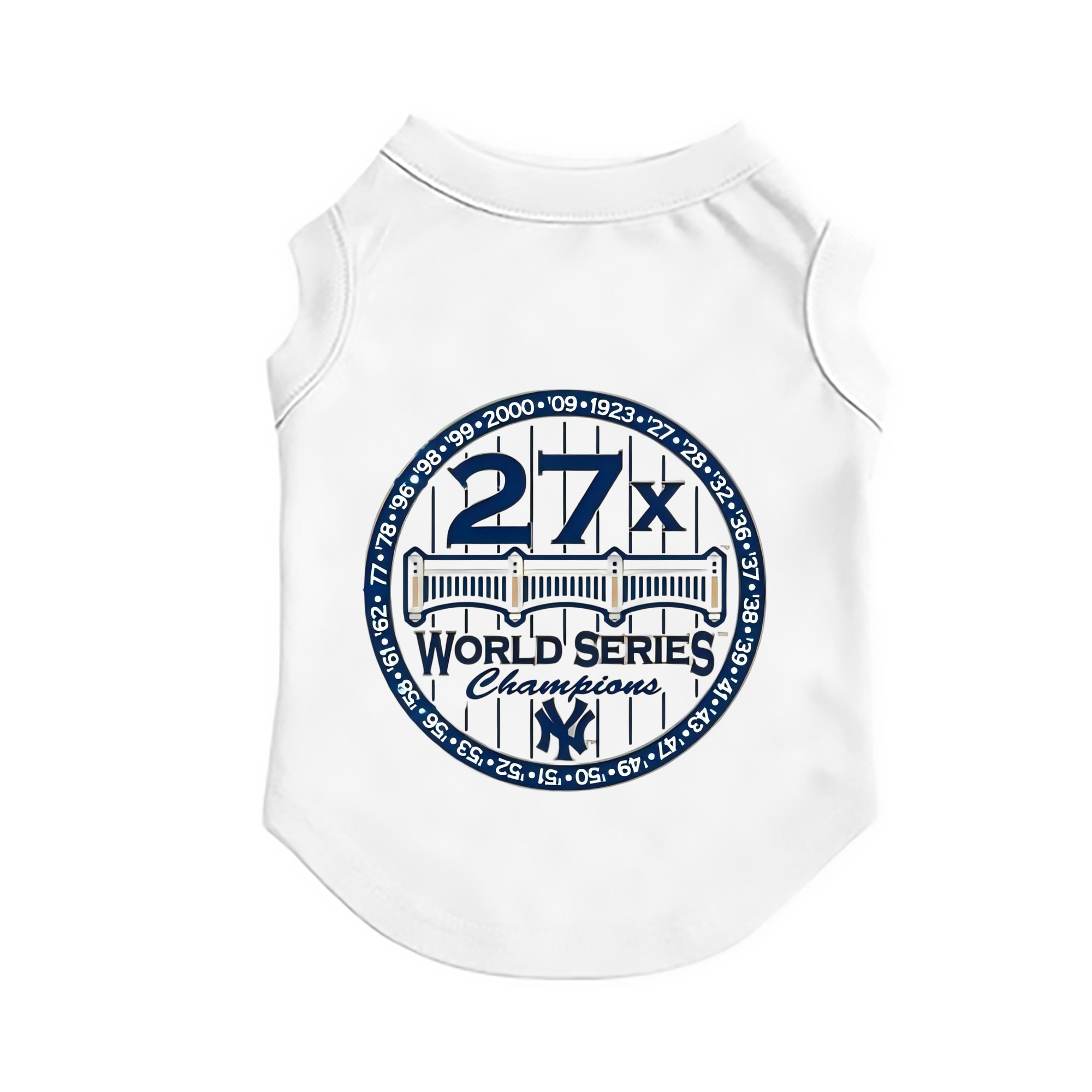 New York Yankees 27X WS Champions Pet Vest – Durable Polyester With Heat Transfer Print – Comfortable And Stylish
