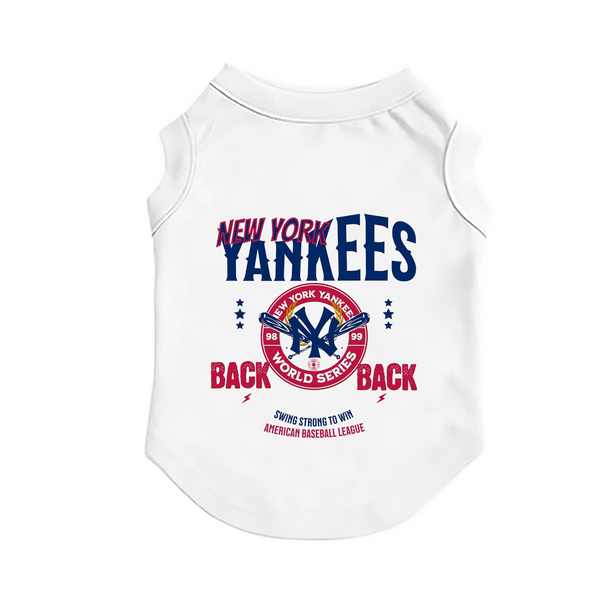 New York Yankees WS Back 2 Back 98-99 Pet Vest – Durable Polyester With Heat Transfer Print – Comfortable And Stylish