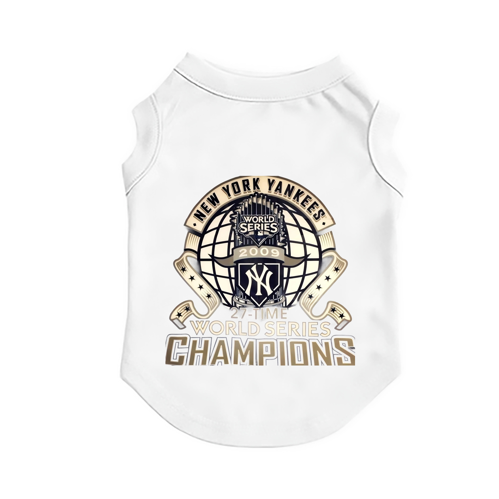 New York Yankees 2009 27th WS Champions Golden Pet Vest – Durable Polyester With Heat Transfer Print – Comfortable And Stylish