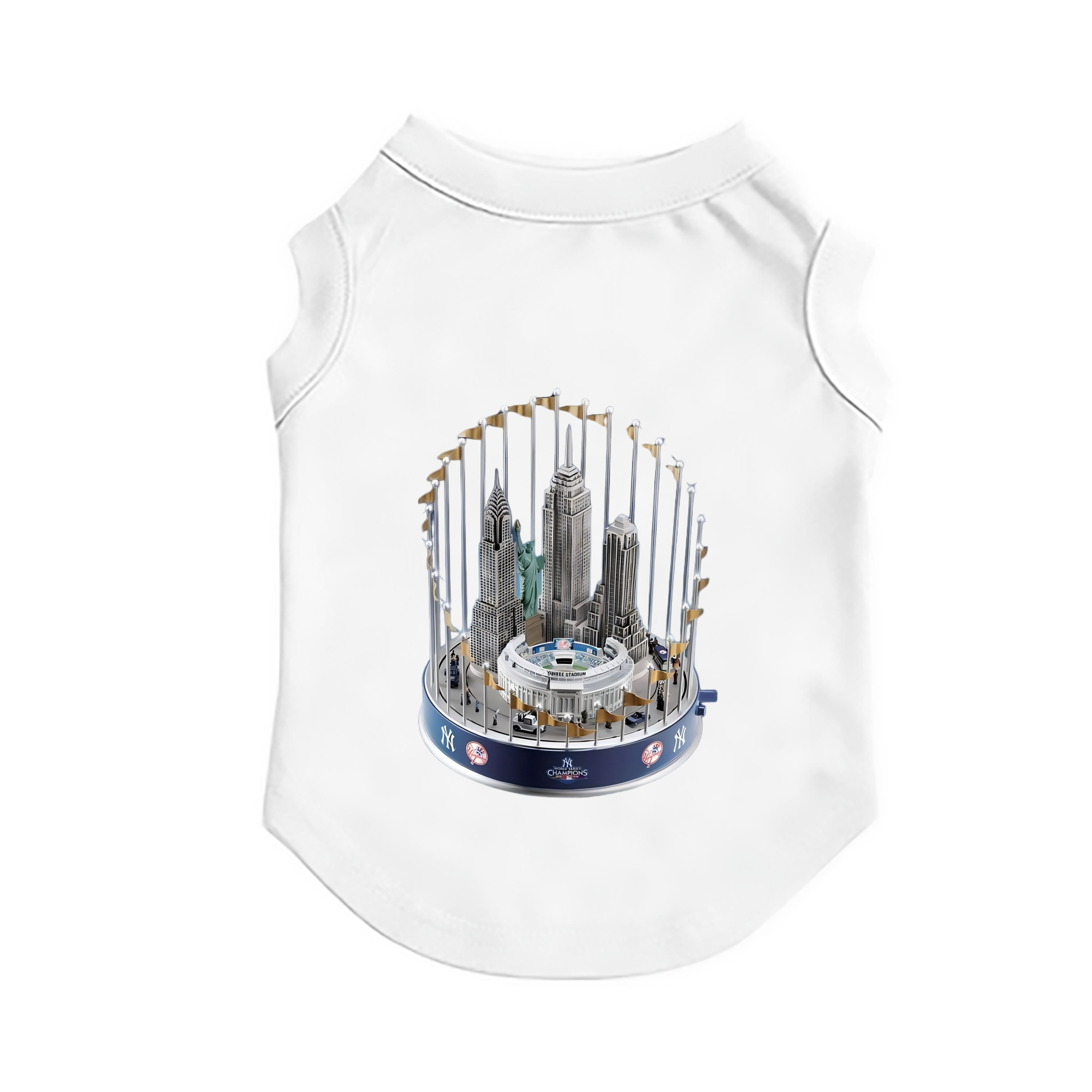 New York Yankees WS Champions Cup Pet Vest – Durable Polyester With Heat Transfer Print – Comfortable And Stylish