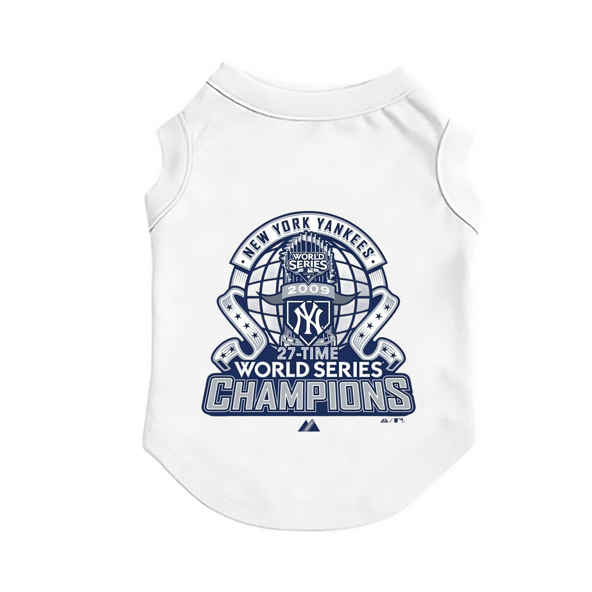 New York Yankees 2009 27th WS Champions Blue Pet Vest – Durable Polyester With Heat Transfer Print – Comfortable And Stylish