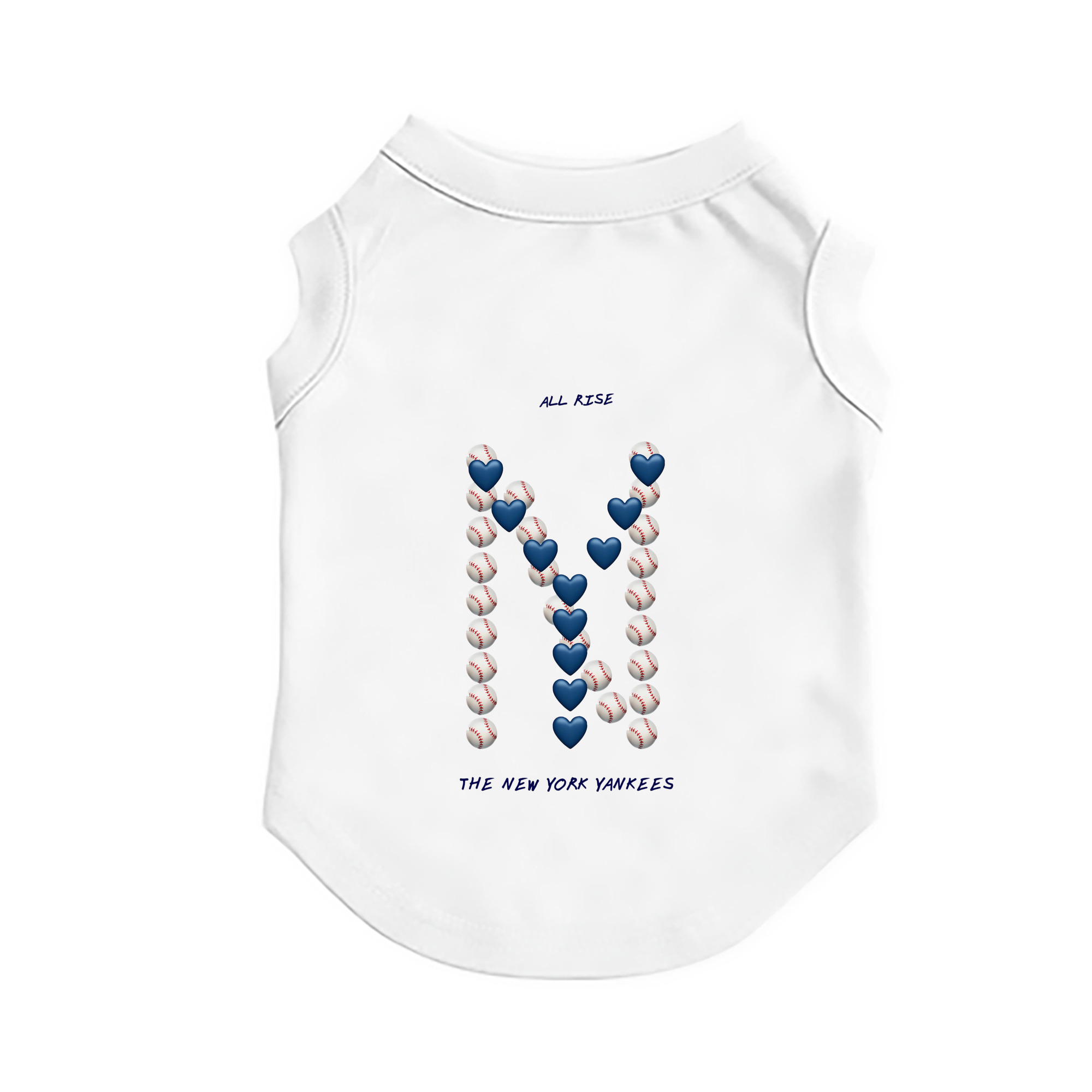 New York Yankees All Rise Love Baseball Pet Vest – Durable Polyester With Heat Transfer Print – Comfortable And Stylish