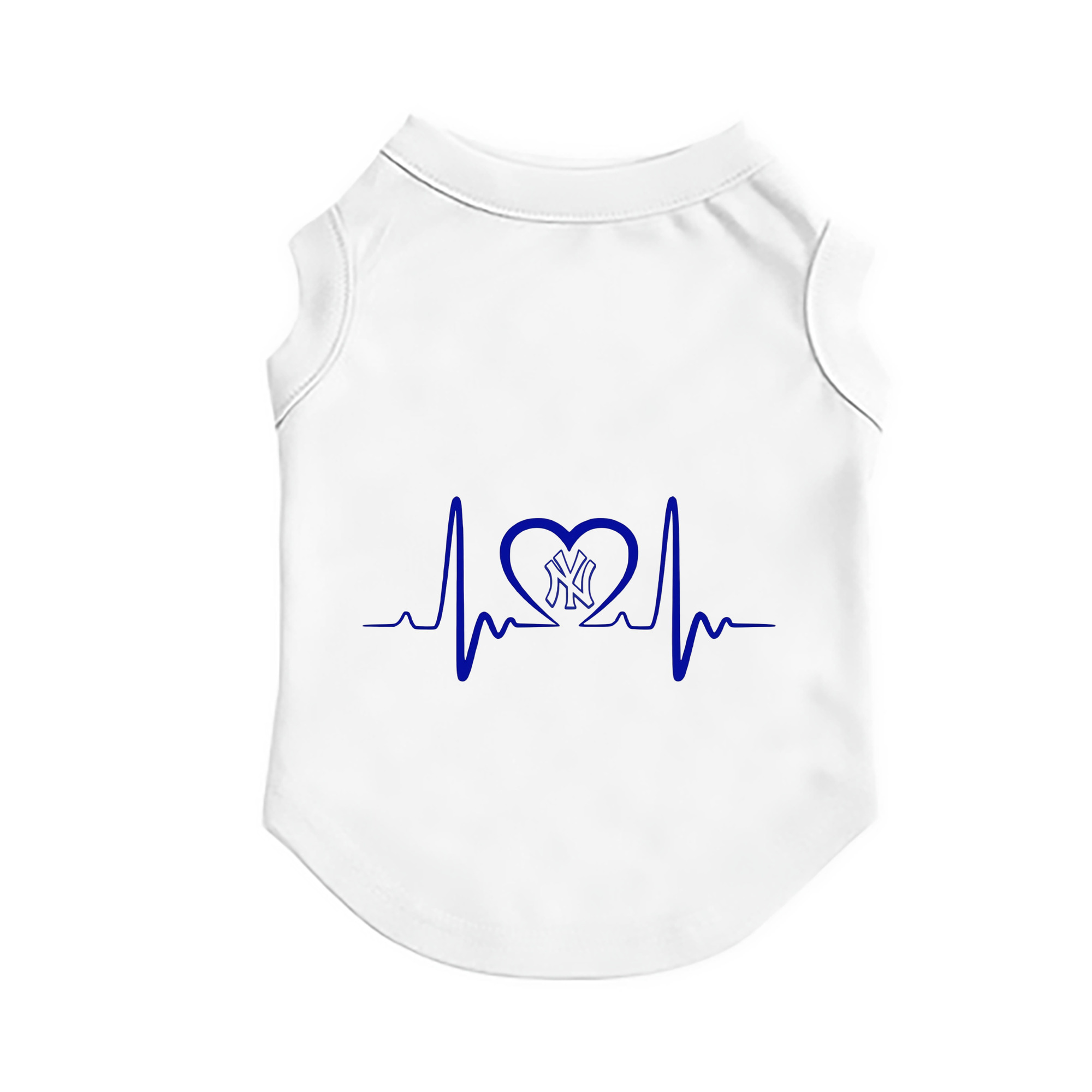 New York Yankees EKG Heart Line Pet Vest – Durable Polyester With Heat Transfer Print – Comfortable And Stylish