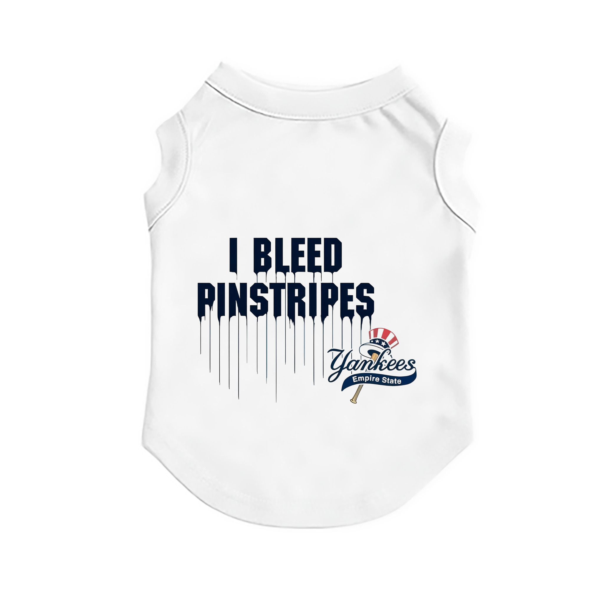 New York Yankees I Bleed Pinstripes Pet Vest – Durable Polyester With Heat Transfer Print – Comfortable And Stylish