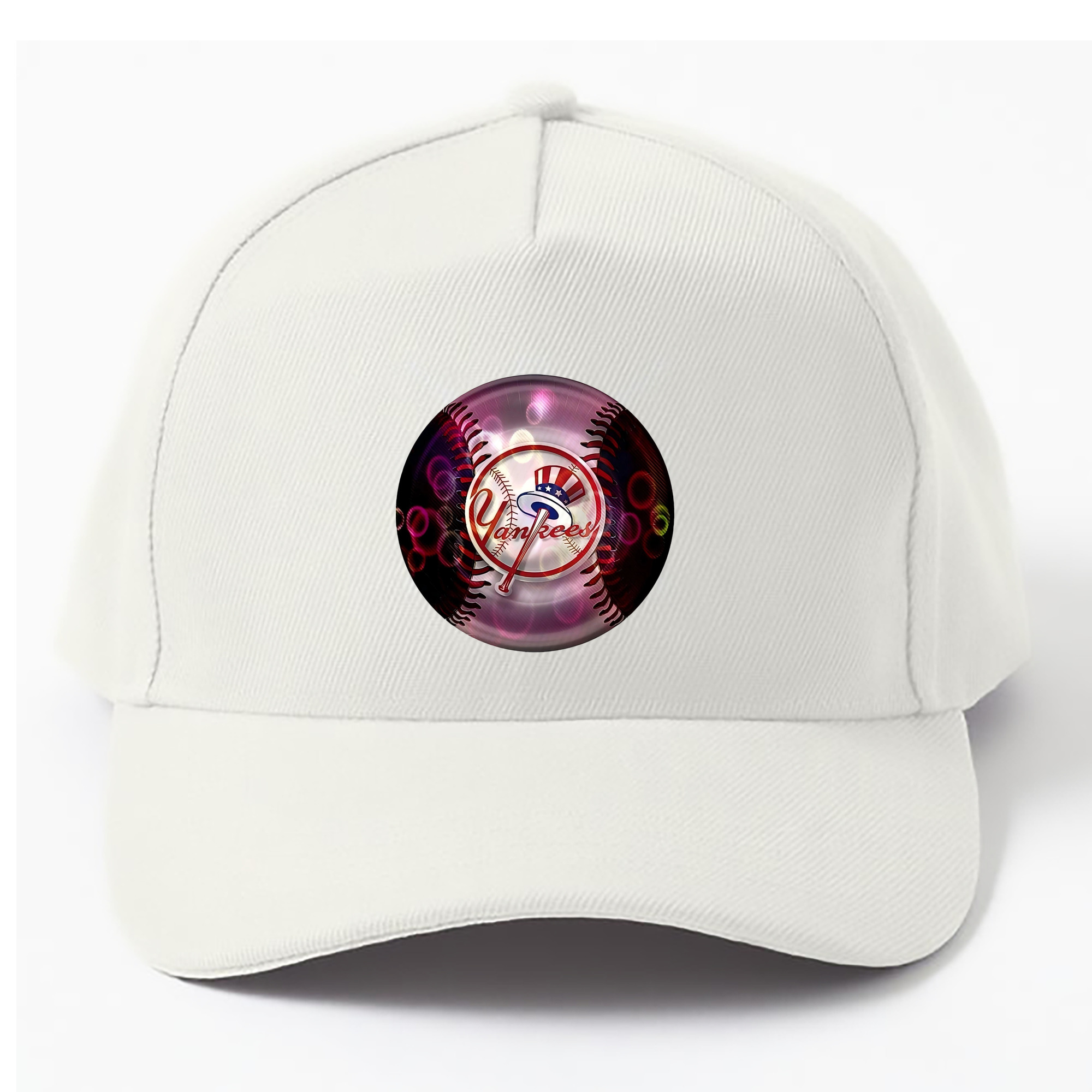 New York Yankees Colorful Logo 100% Cotton Baseball Cap – Heat Transfer Print – Comfortable, Durable, Perfect For Sports & Everyday Wear