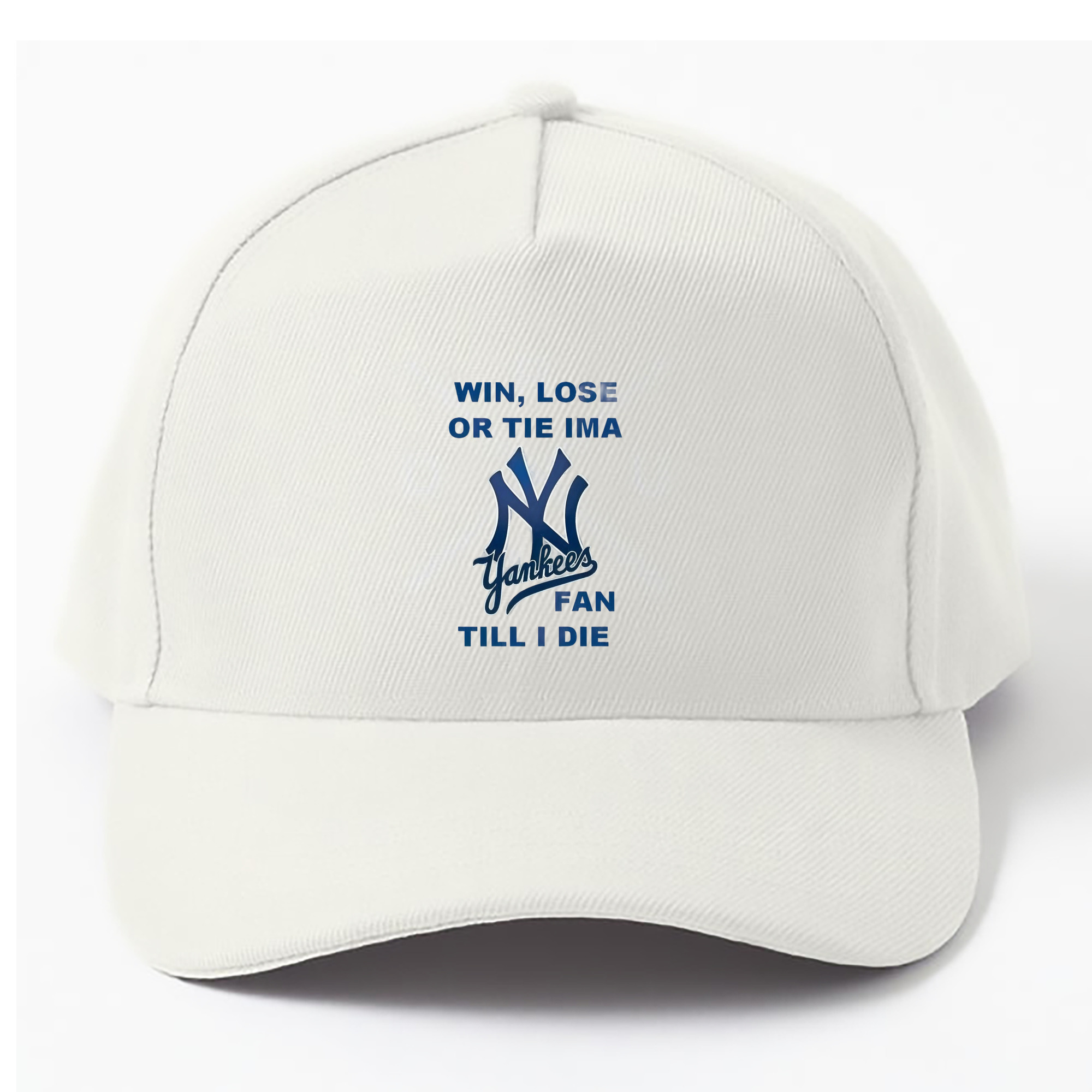 New York Yankees Win,Lose or Tie IMA Fan Till I Die 100% Cotton Baseball Cap – Heat Transfer Print – Comfortable, Durable, Perfect For Sports & Everyday Wear