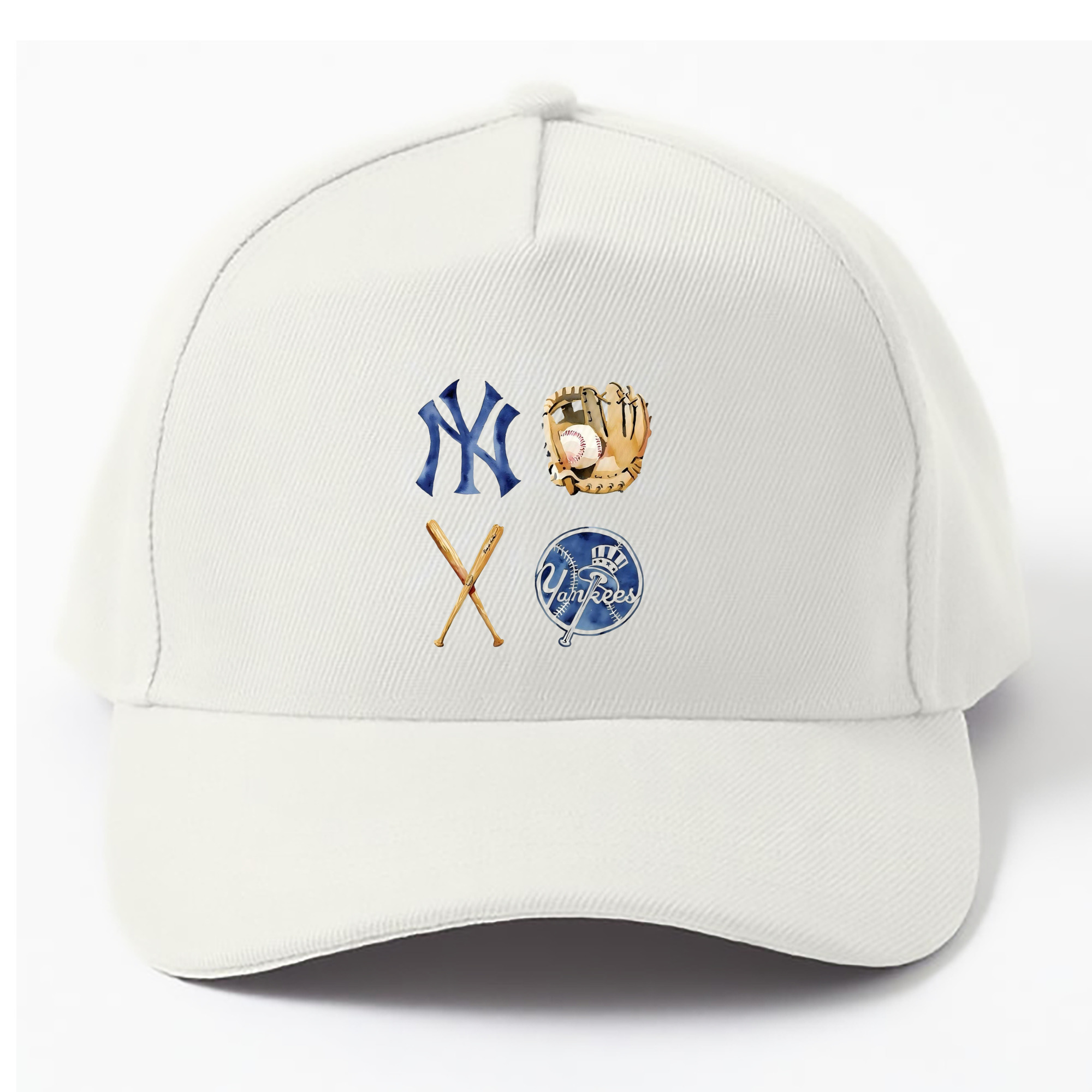 New York Yankees Baseball 100% Cotton Baseball Cap – Heat Transfer Print – Comfortable, Durable, Perfect For Sports & Everyday Wear