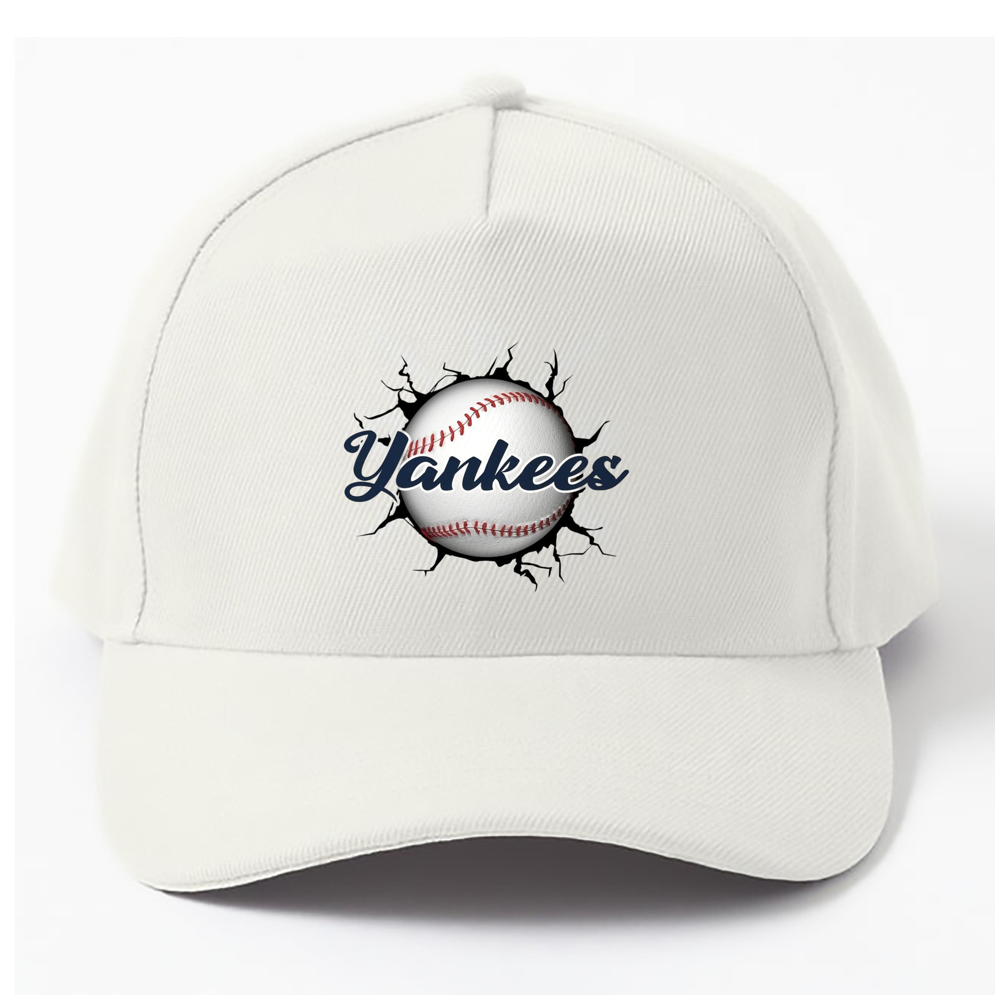 Yankees Baseball Wall And Art 100% Cotton Baseball Cap – Heat Transfer Print – Comfortable, Durable, Perfect For Sports & Everyday Wear