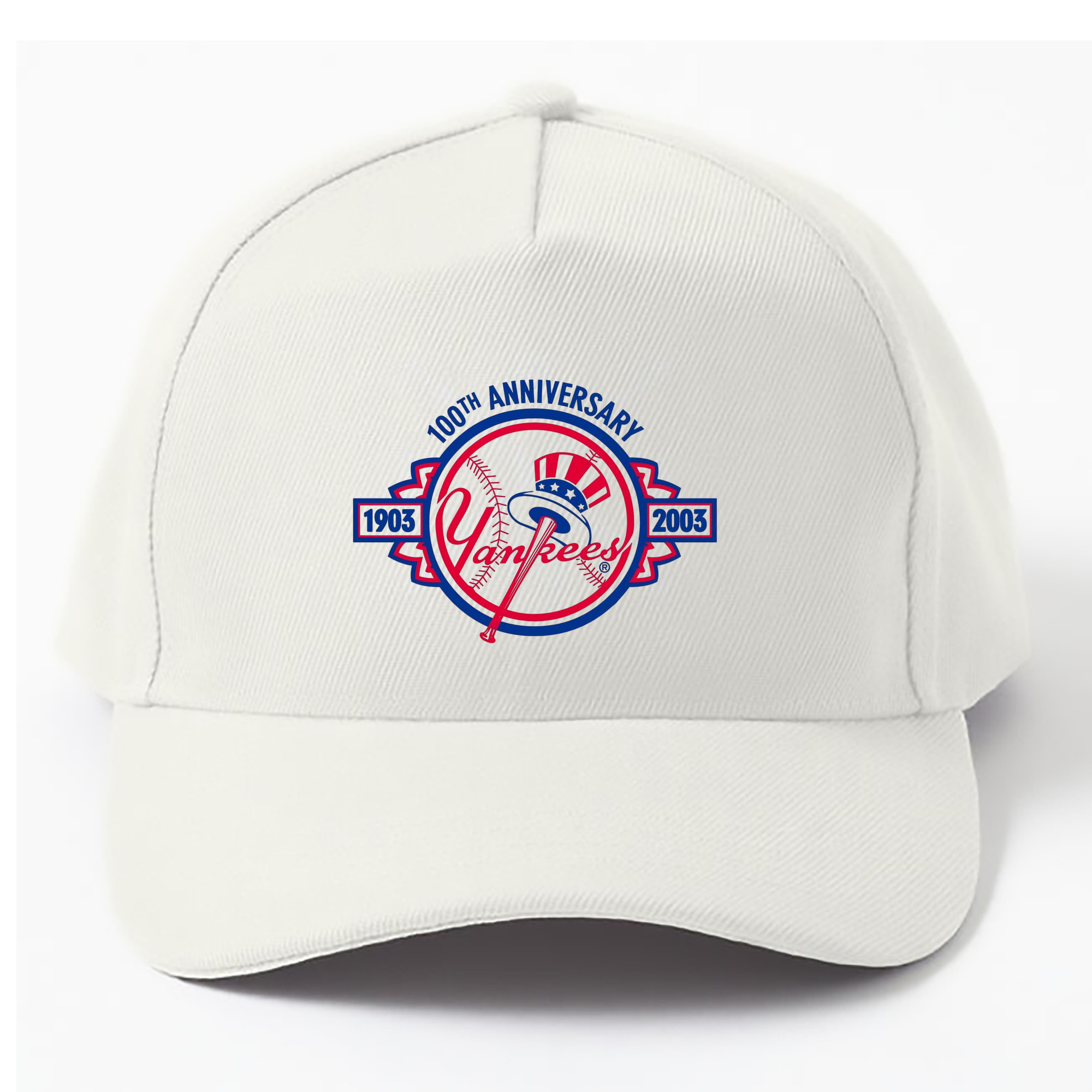 New York Yankees 100th Anniversary 1903-2003 100% Cotton Baseball Cap – Heat Transfer Print – Comfortable, Durable, Perfect For Sports & Everyday Wear