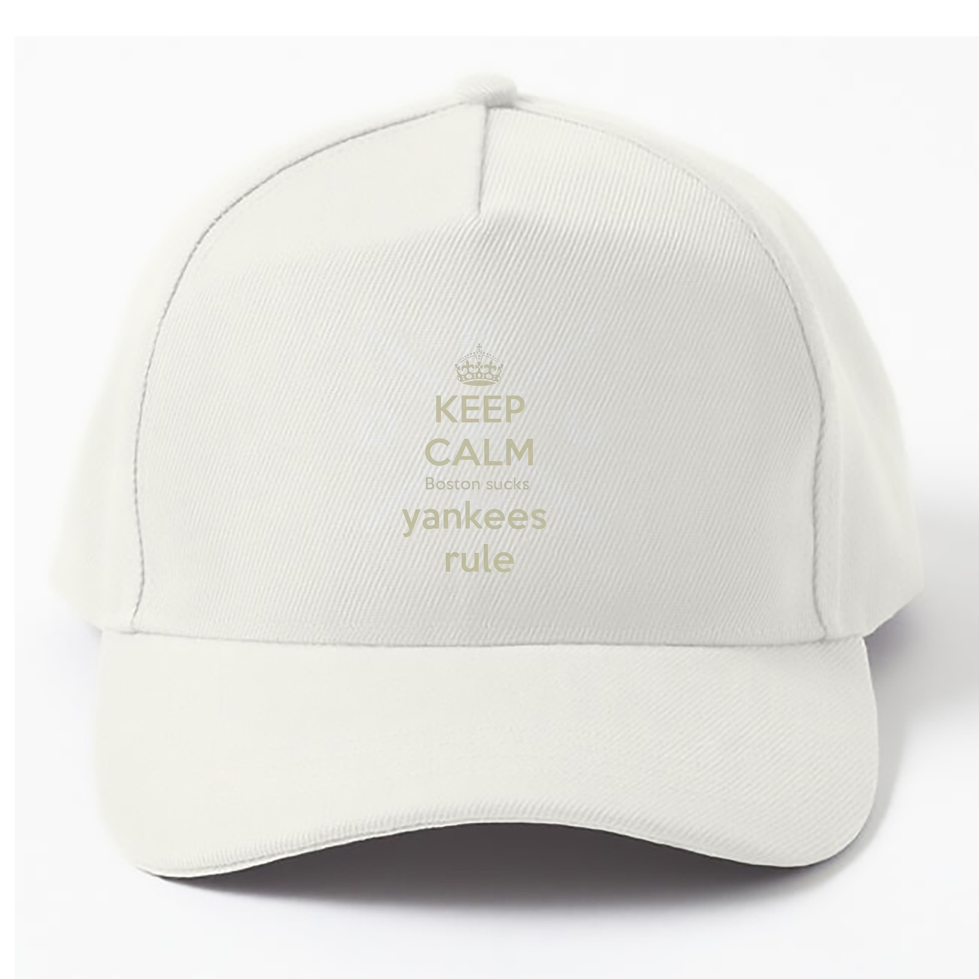 New York Yankees Keep Calm Yankees Rule Boston Sucks 100% Cotton Baseball Cap – Heat Transfer Print – Comfortable, Durable, Perfect For Sports & Everyday Wear