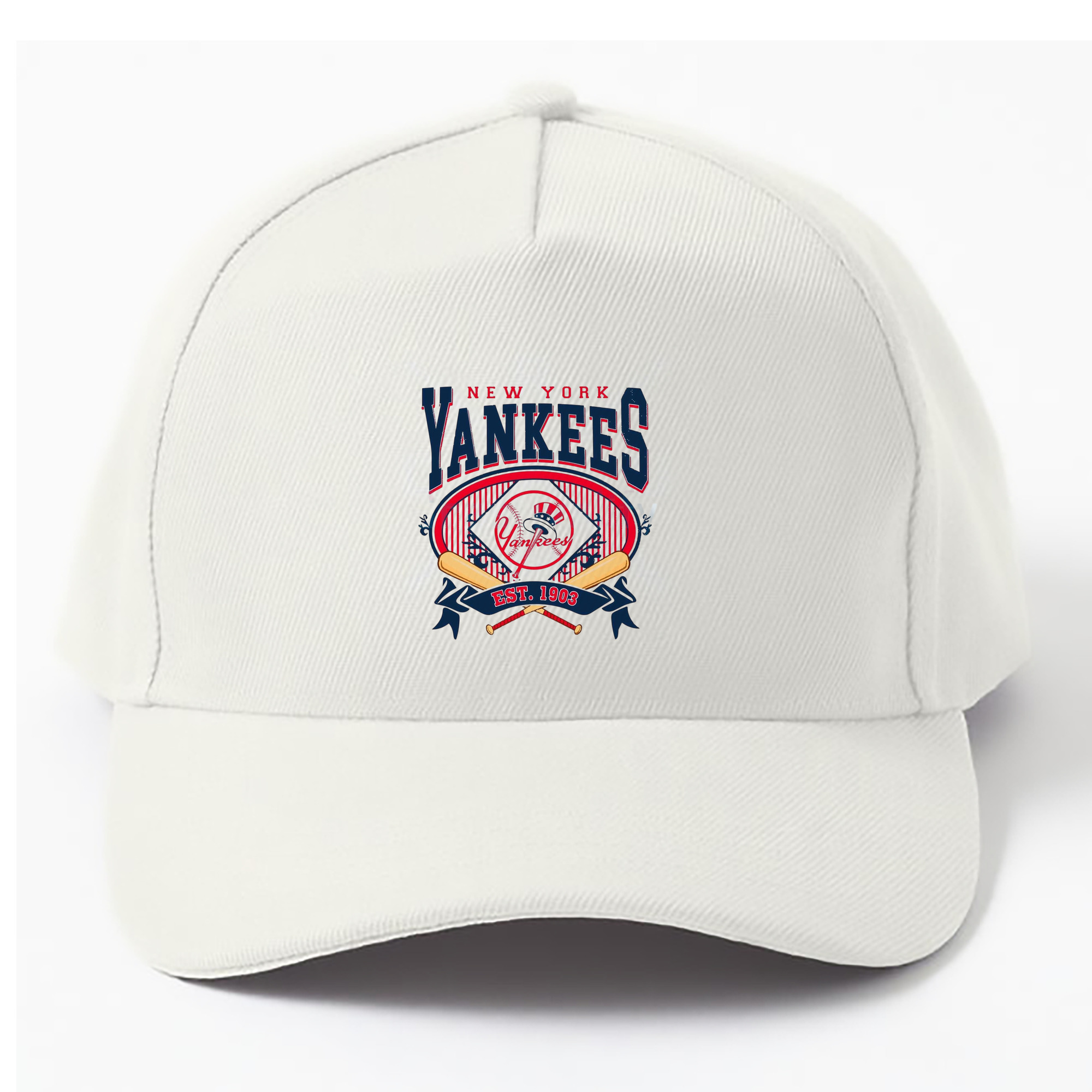 New York Yankees Vintage Est.1903 100% Cotton Baseball Cap – Heat Transfer Print – Comfortable, Durable, Perfect For Sports & Everyday Wear
