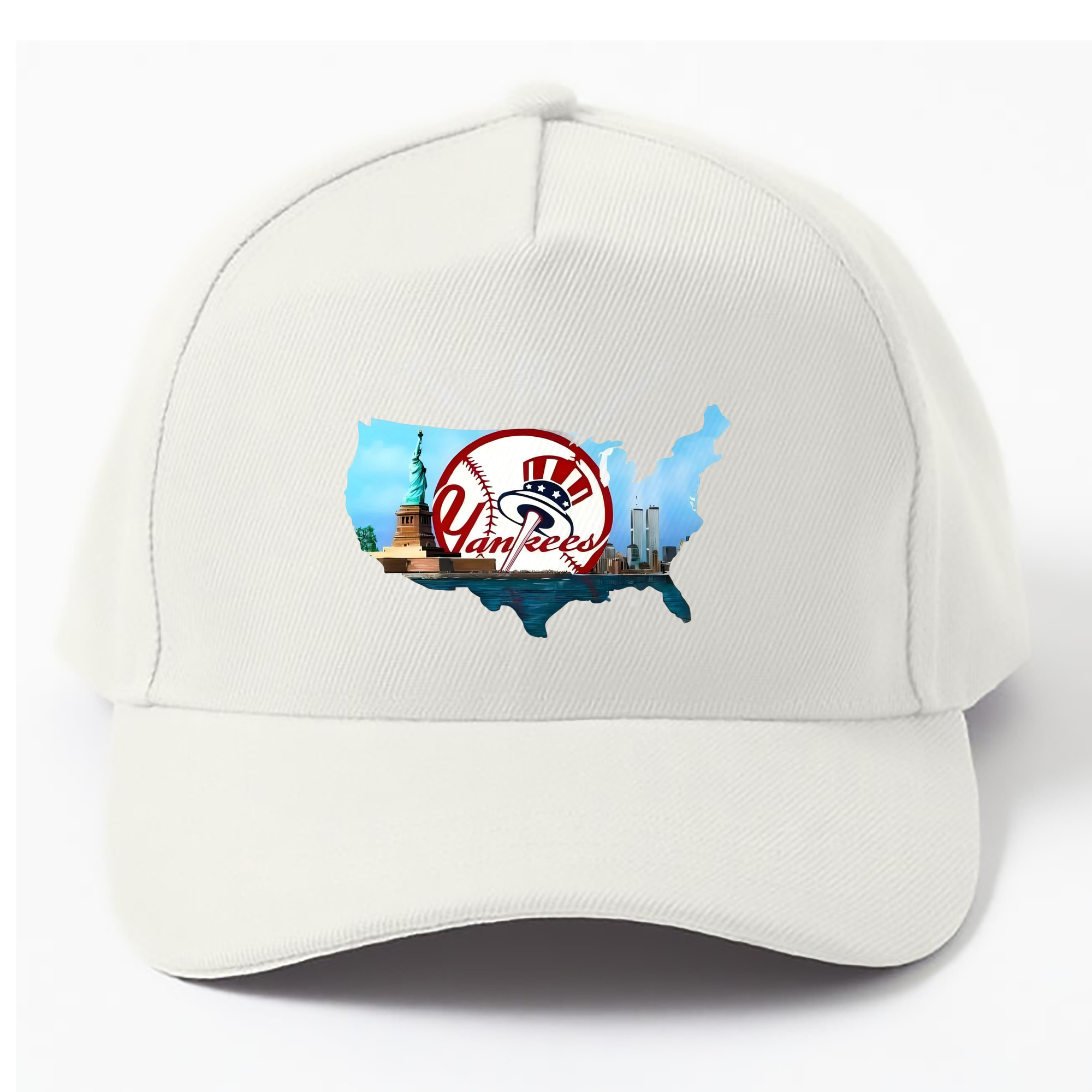 New York Yankees Whole USA 100% Cotton Baseball Cap – Heat Transfer Print – Comfortable, Durable, Perfect For Sports & Everyday Wear