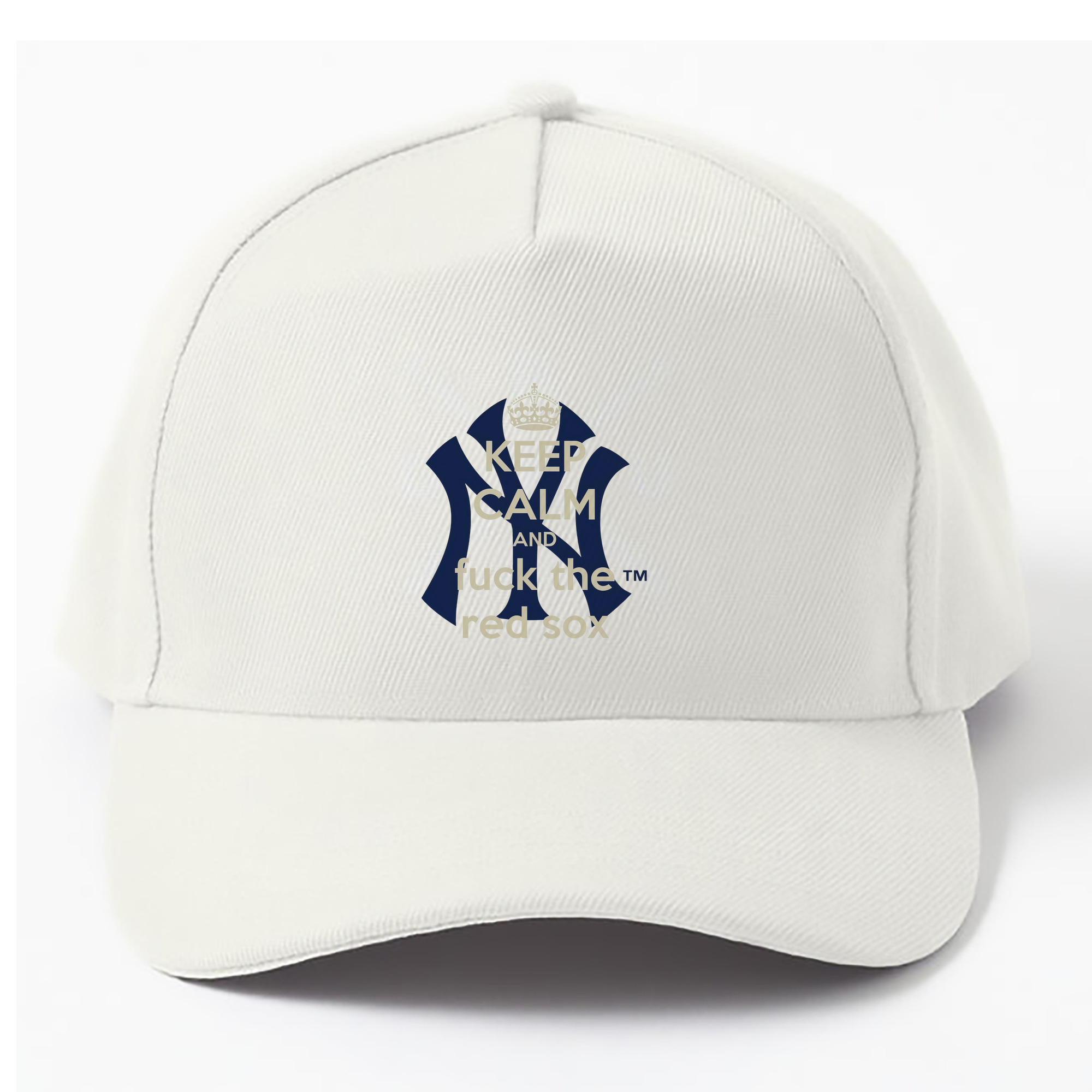 New York Yankees Keep Calm and Fuck The Red Sox 100% Cotton Baseball Cap – Heat Transfer Print – Comfortable, Durable, Perfect For Sports & Everyday Wear