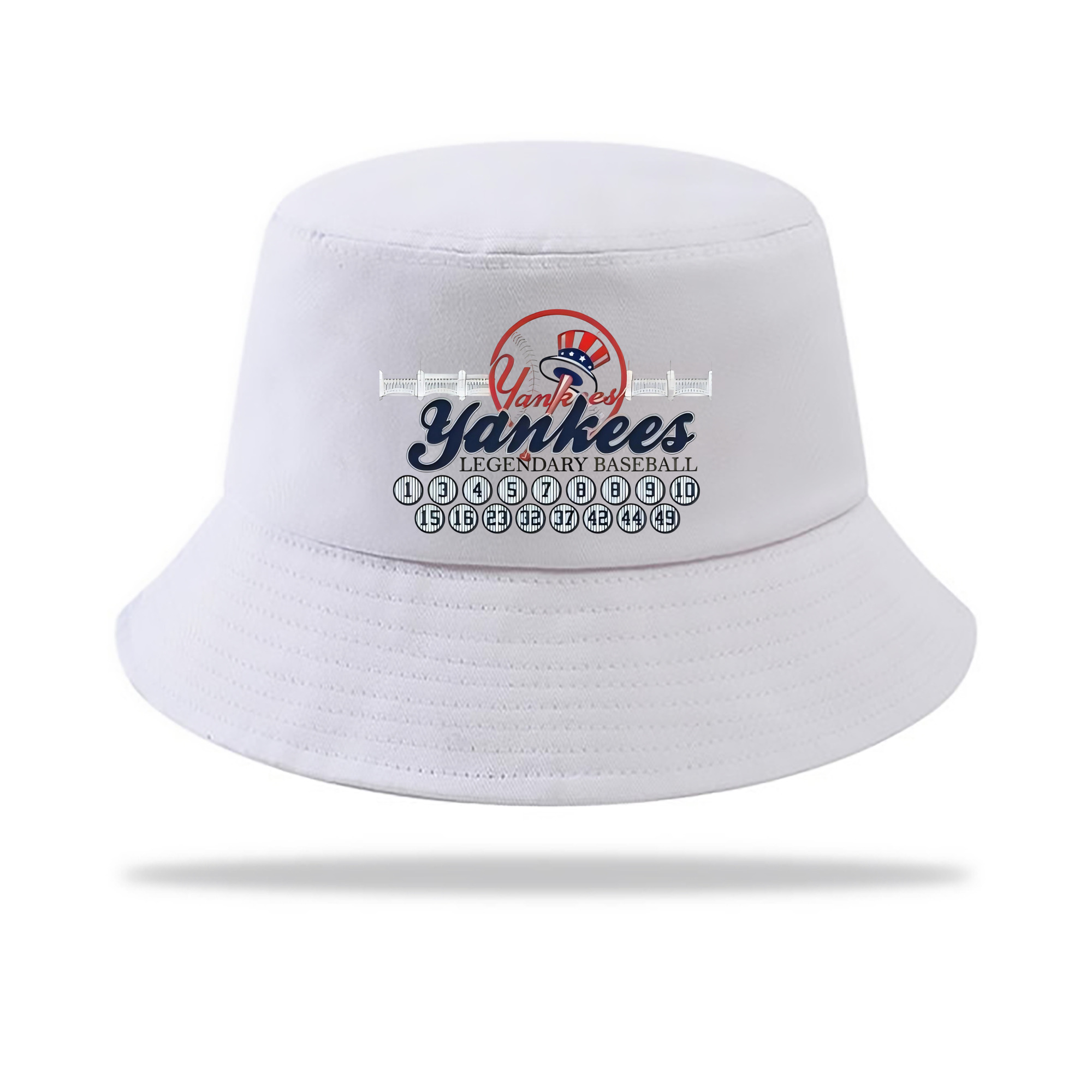 New York Yankees Legendary Baseball Outdoor Sun Protection Bucket Hat – Lightweight Breathable Knit & Woven Fabric – Ergonomic Wide Brim, Sweat-Absorbent, Stylish & Comfortable For Sports And Everyday Wear
