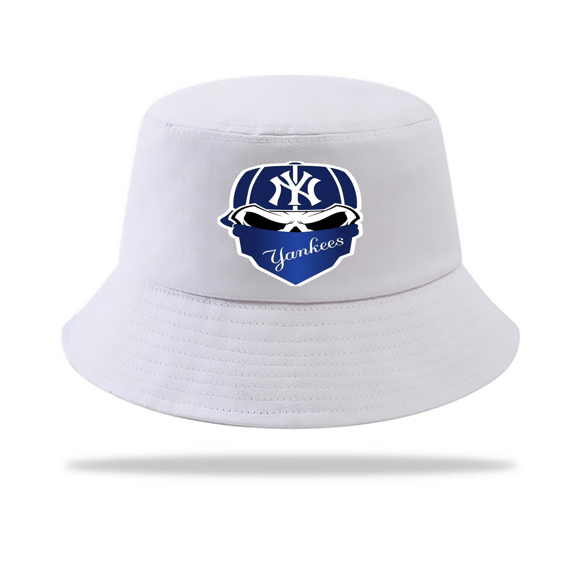 New York Yankees Skull Outdoor Sun Protection Bucket Hat – Lightweight Breathable Knit & Woven Fabric – Ergonomic Wide Brim, Sweat-Absorbent, Stylish & Comfortable For Sports And Everyday Wear