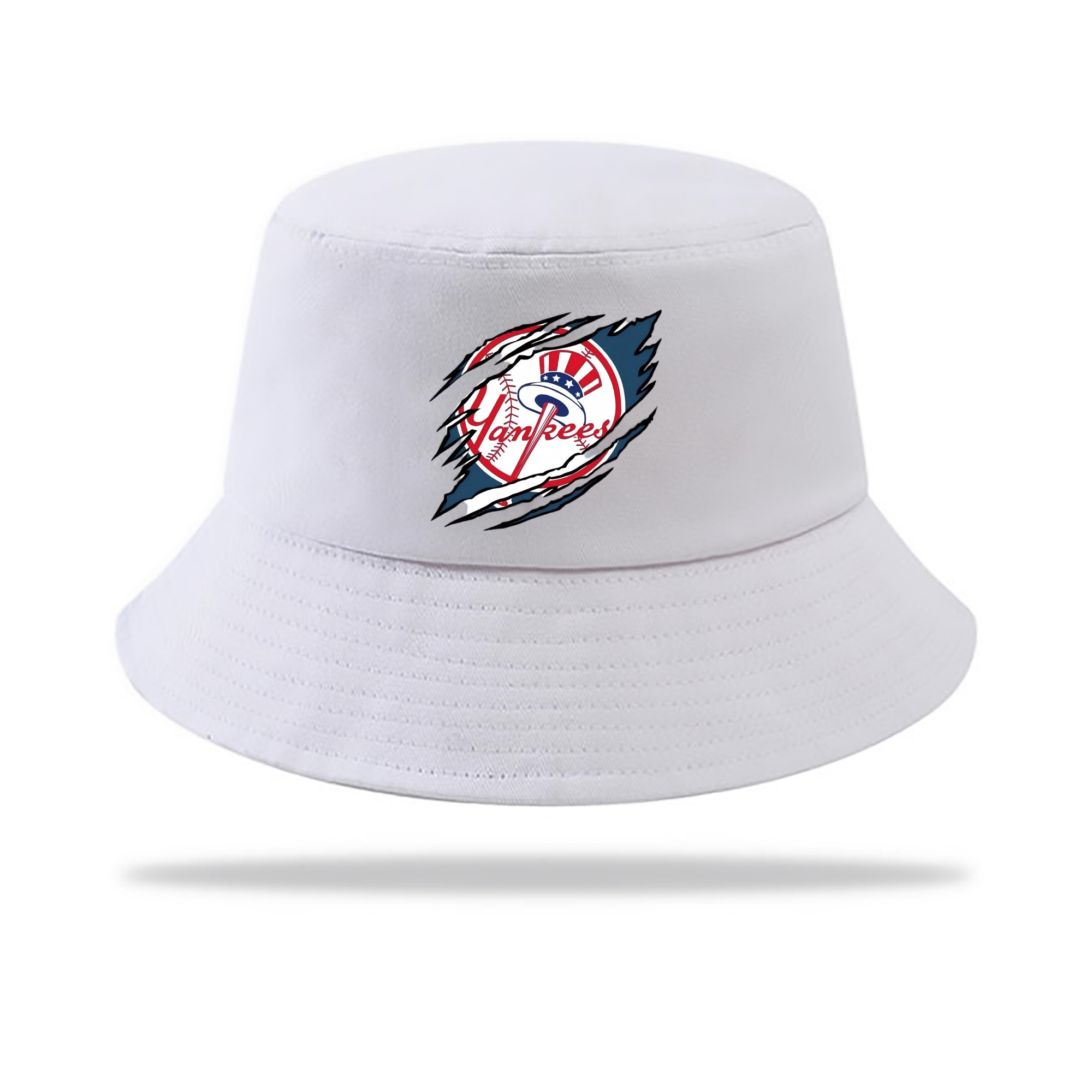 New York Yankees Claw Logo Outdoor Sun Protection Bucket Hat – Lightweight Breathable Knit & Woven Fabric – Ergonomic Wide Brim, Sweat-Absorbent, Stylish & Comfortable For Sports And Everyday Wear