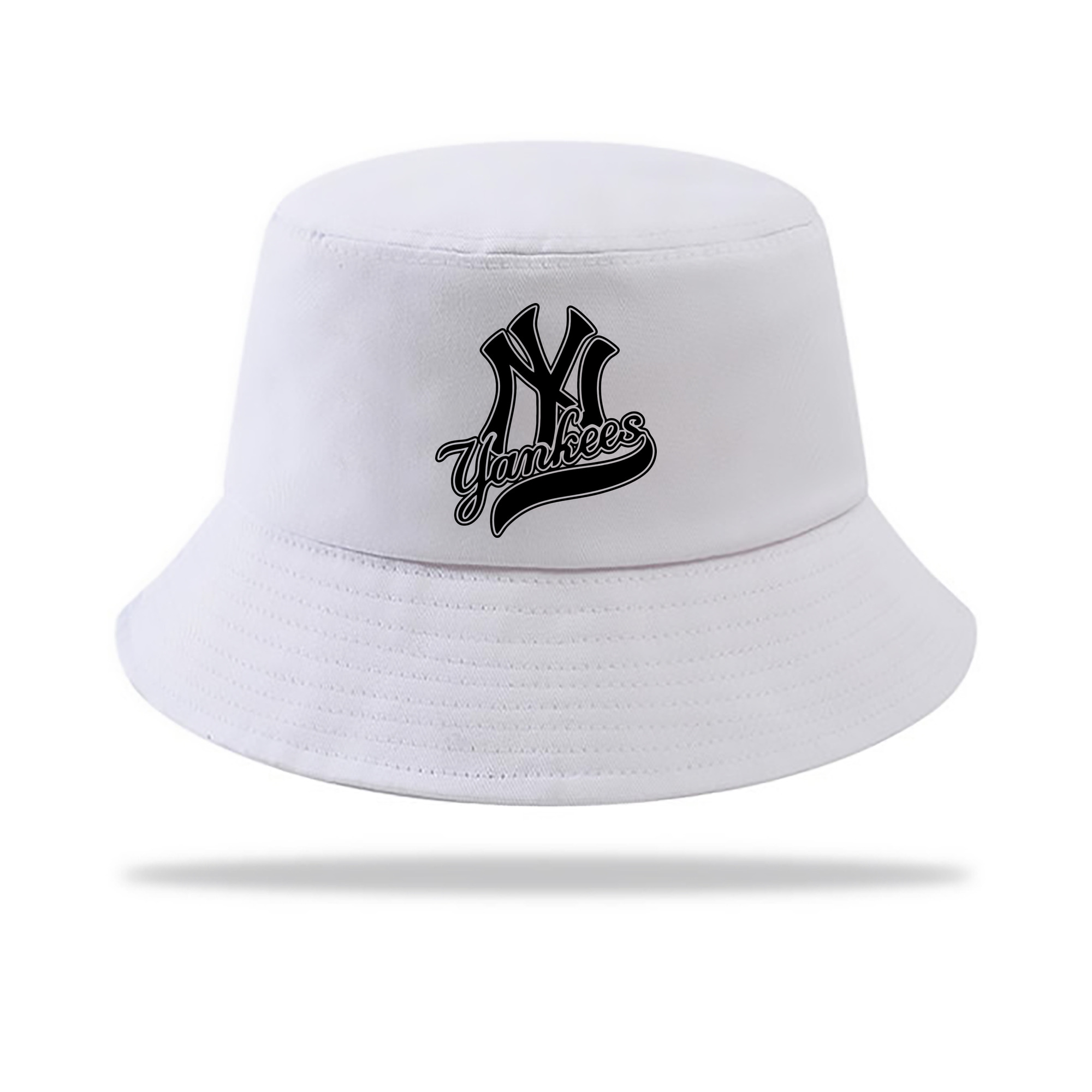 New York Yankees Black Logo Outdoor Sun Protection Bucket Hat – Lightweight Breathable Knit & Woven Fabric – Ergonomic Wide Brim, Sweat-Absorbent, Stylish & Comfortable For Sports And Everyday Wear