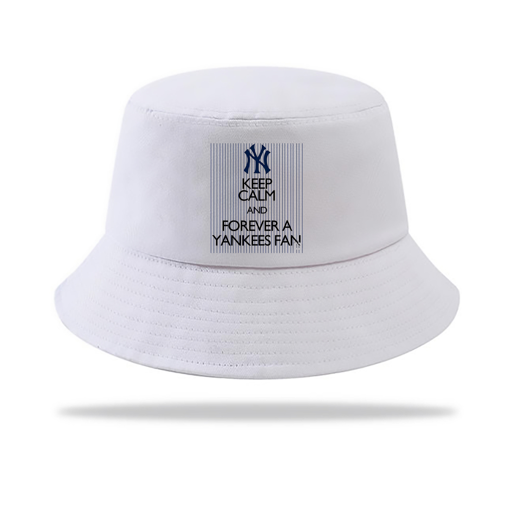 New York Yankees Keep Calm and Forever A Yankees Fan Outdoor Sun Protection Bucket Hat – Lightweight Breathable Knit & Woven Fabric – Ergonomic Wide Brim, Sweat-Absorbent, Stylish & Comfortable For Sports And Everyday Wear