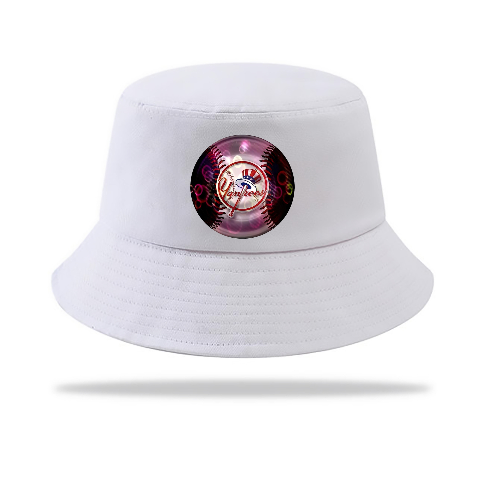 New York Yankees Colorful Logo Outdoor Sun Protection Bucket Hat – Lightweight Breathable Knit & Woven Fabric – Ergonomic Wide Brim, Sweat-Absorbent, Stylish & Comfortable For Sports And Everyday Wear