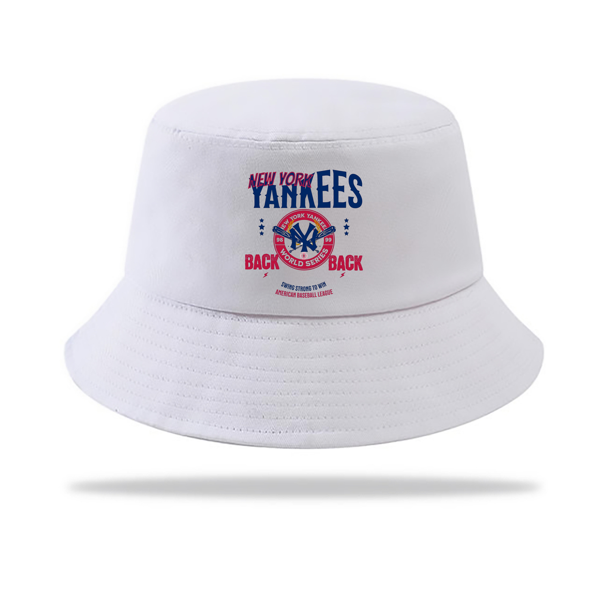 New York Yankees WS Back 2 Back 98-99 Outdoor Sun Protection Bucket Hat – Lightweight Breathable Knit & Woven Fabric – Ergonomic Wide Brim, Sweat-Absorbent, Stylish & Comfortable For Sports And Everyday Wear