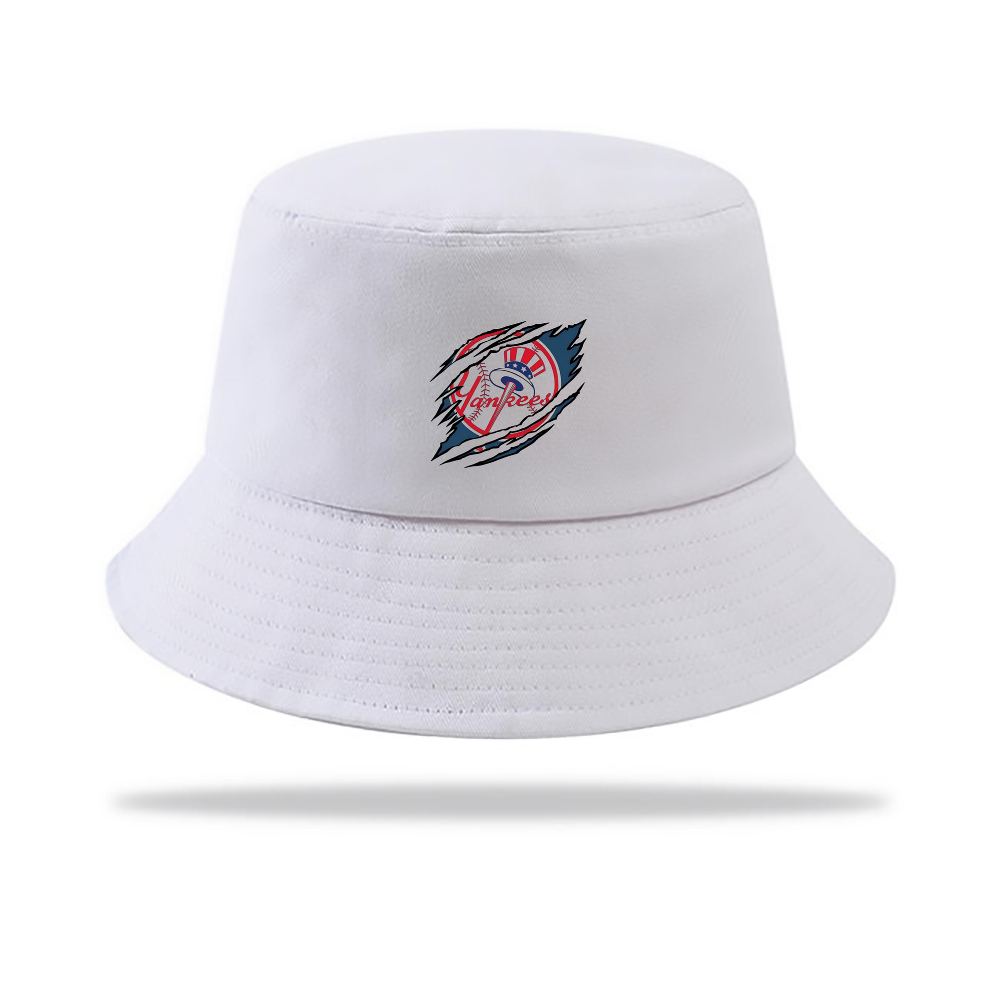 New York Yankees Claw Logo Outdoor Sun Protection Bucket Hat – Lightweight Breathable Knit & Woven Fabric – Ergonomic Wide Brim, Sweat-Absorbent, Stylish & Comfortable For Sports And Everyday Wear