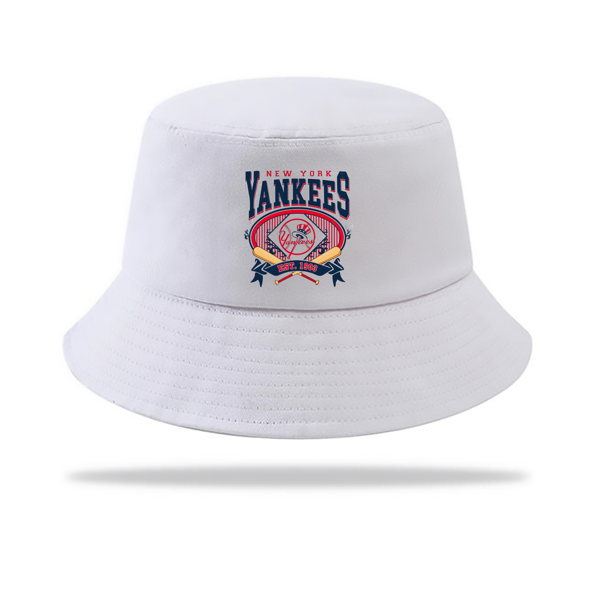 New York Yankees Vintage Est.1903 Outdoor Sun Protection Bucket Hat – Lightweight Breathable Knit & Woven Fabric – Ergonomic Wide Brim, Sweat-Absorbent, Stylish & Comfortable For Sports And Everyday Wear