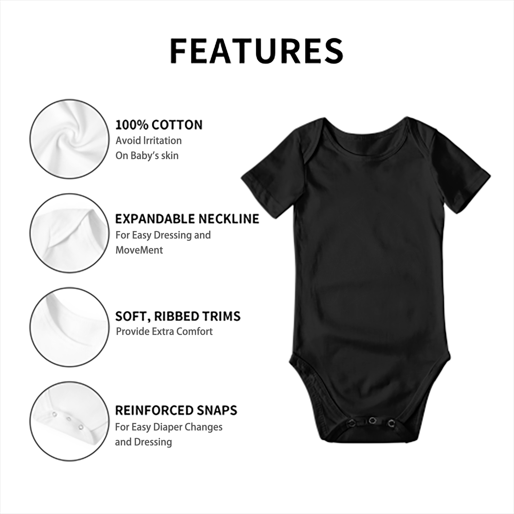 New York Yankees Black Logo Baby Short Sleeve Romper – 100% Cotton Soft & Breathable Digital Print Onesie With Easy Snap Closure And Envelope Shoulder – Comfortable For Daily Wear & Travel