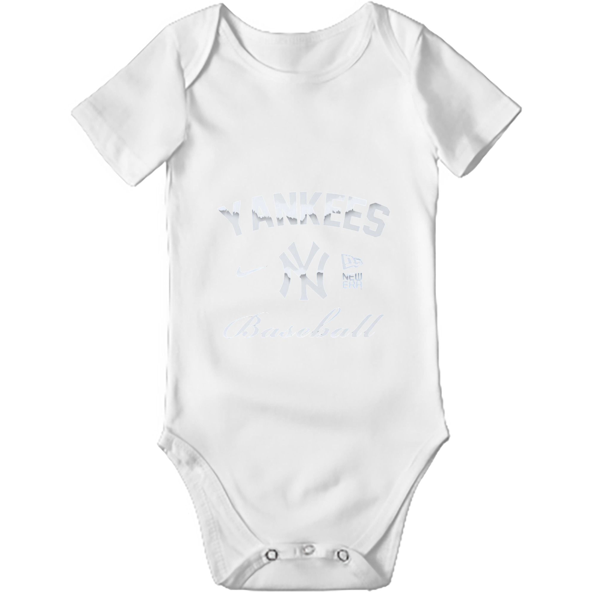 New York Yankees BaseBall Baby Short Sleeve Romper – 100% Cotton Soft & Breathable Digital Print Onesie With Easy Snap Closure And Envelope Shoulder – Comfortable For Daily Wear & Travel