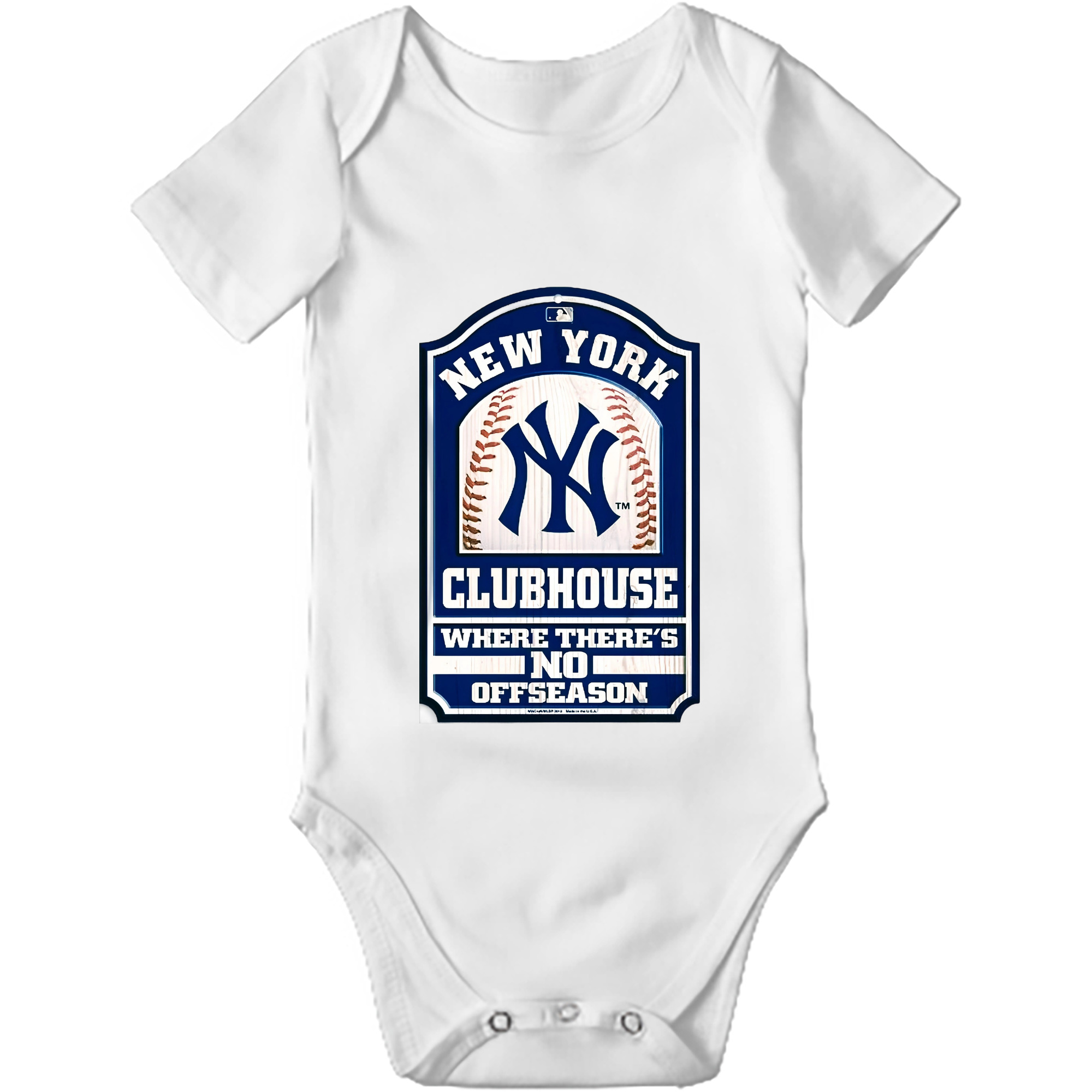 New York Yankees Club House Baby Short Sleeve Romper – 100% Cotton Soft & Breathable Digital Print Onesie With Easy Snap Closure And Envelope Shoulder – Comfortable For Daily Wear & Travel