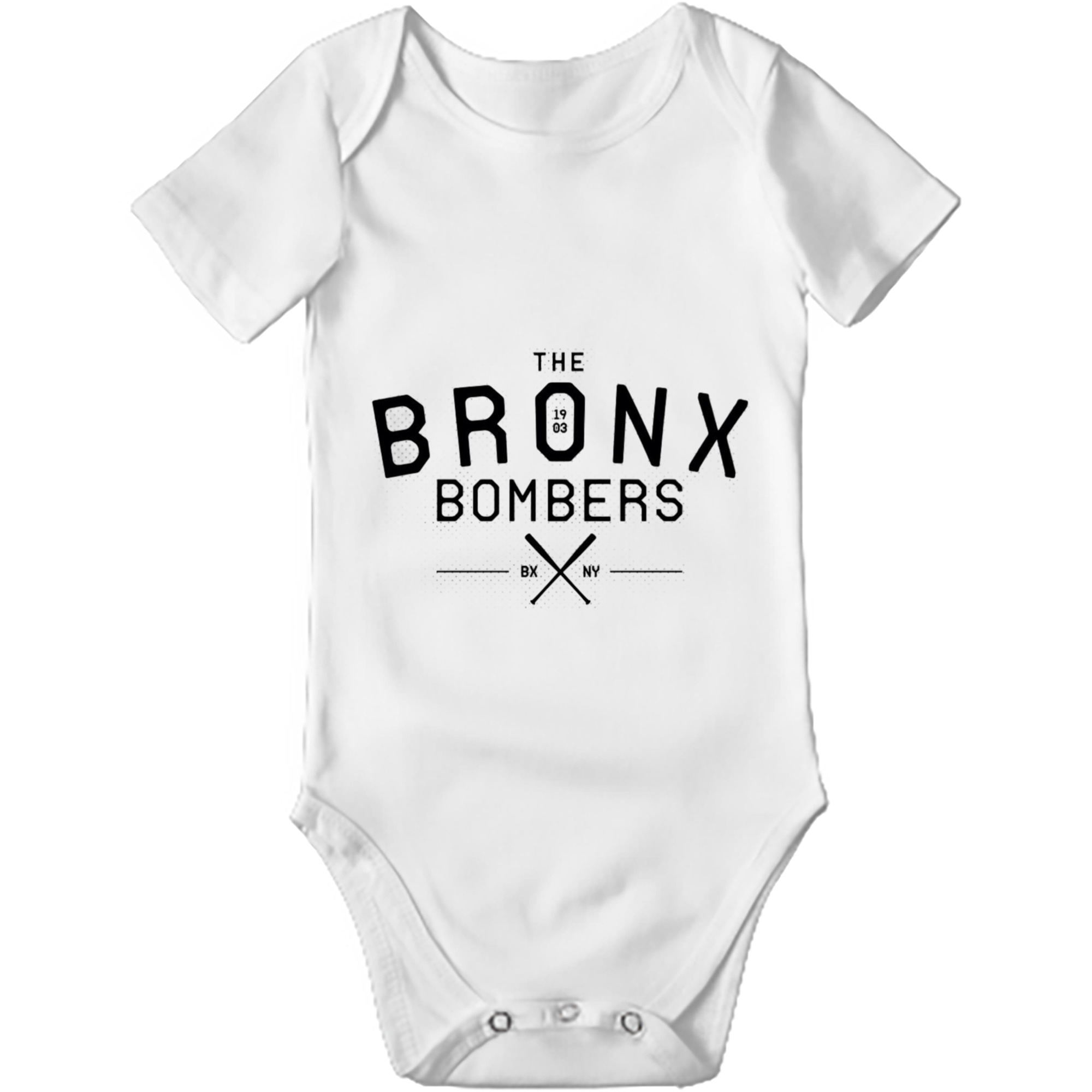 New York Yankees The Bronx Bombers 1903 Baby Short Sleeve Romper – 100% Cotton Soft & Breathable Digital Print Onesie With Easy Snap Closure And Envelope Shoulder – Comfortable For Daily Wear & Travel