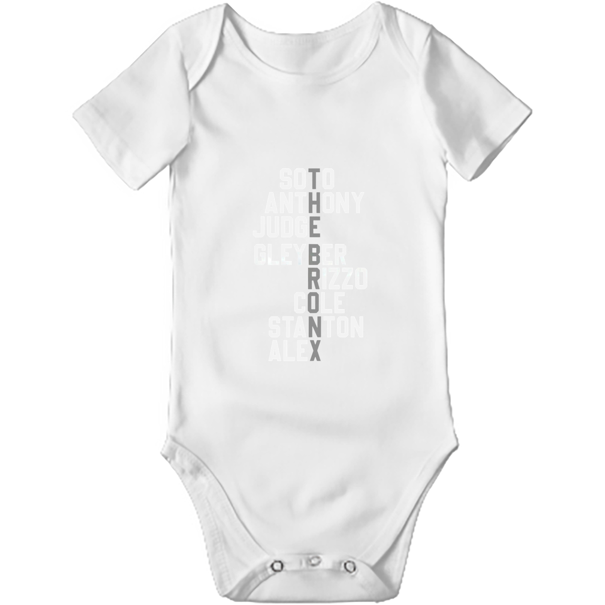 New York Yankees The Bronx Player Name Baby Short Sleeve Romper – 100% Cotton Soft & Breathable Digital Print Onesie With Easy Snap Closure And Envelope Shoulder – Comfortable For Daily Wear & Travel