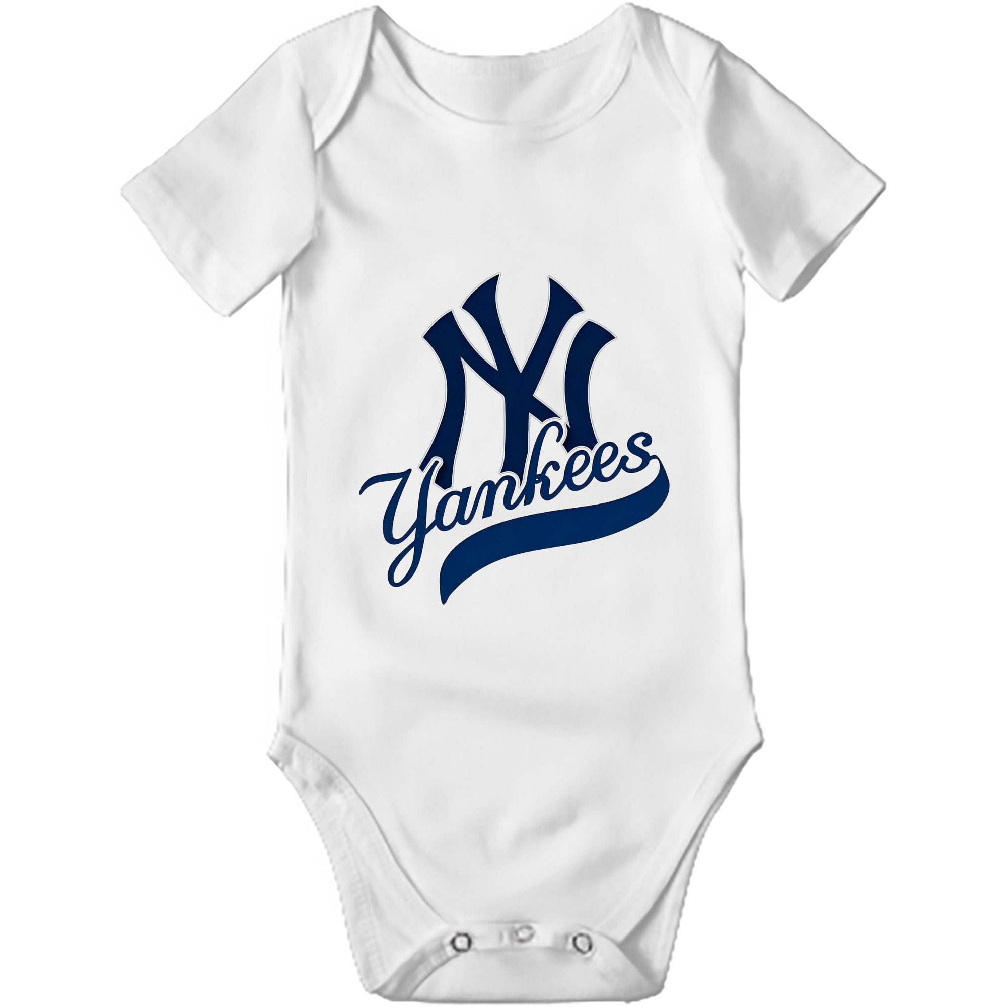 New York Yankees Logo Baby Short Sleeve Romper – 100% Cotton Soft & Breathable Digital Print Onesie With Easy Snap Closure And Envelope Shoulder – Comfortable For Daily Wear & Travel