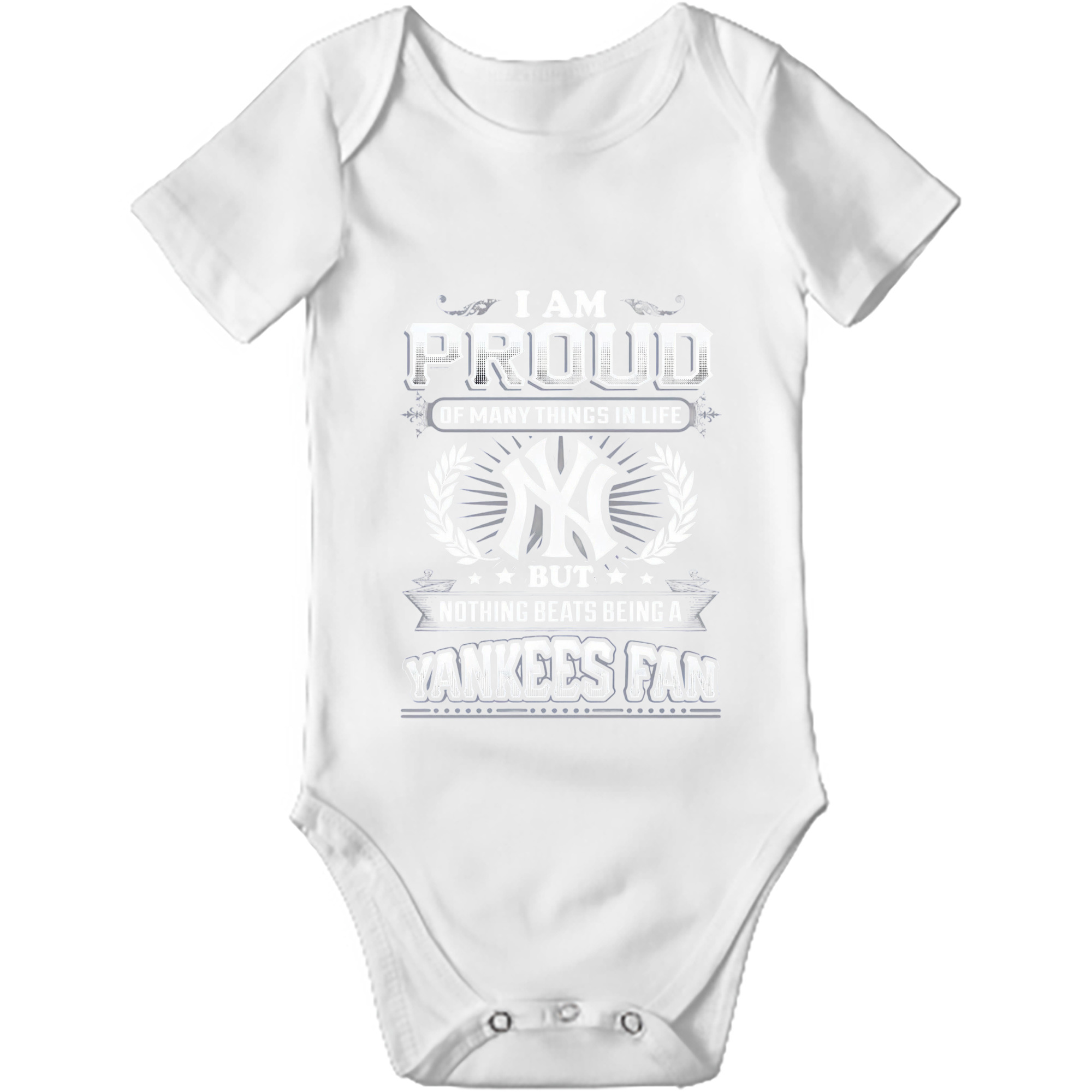 New York Yankees 275 Baby Short Sleeve Romper – 100% Cotton Soft & Breathable Digital Print Onesie With Easy Snap Closure And Envelope Shoulder – Comfortable For Daily Wear & Travel