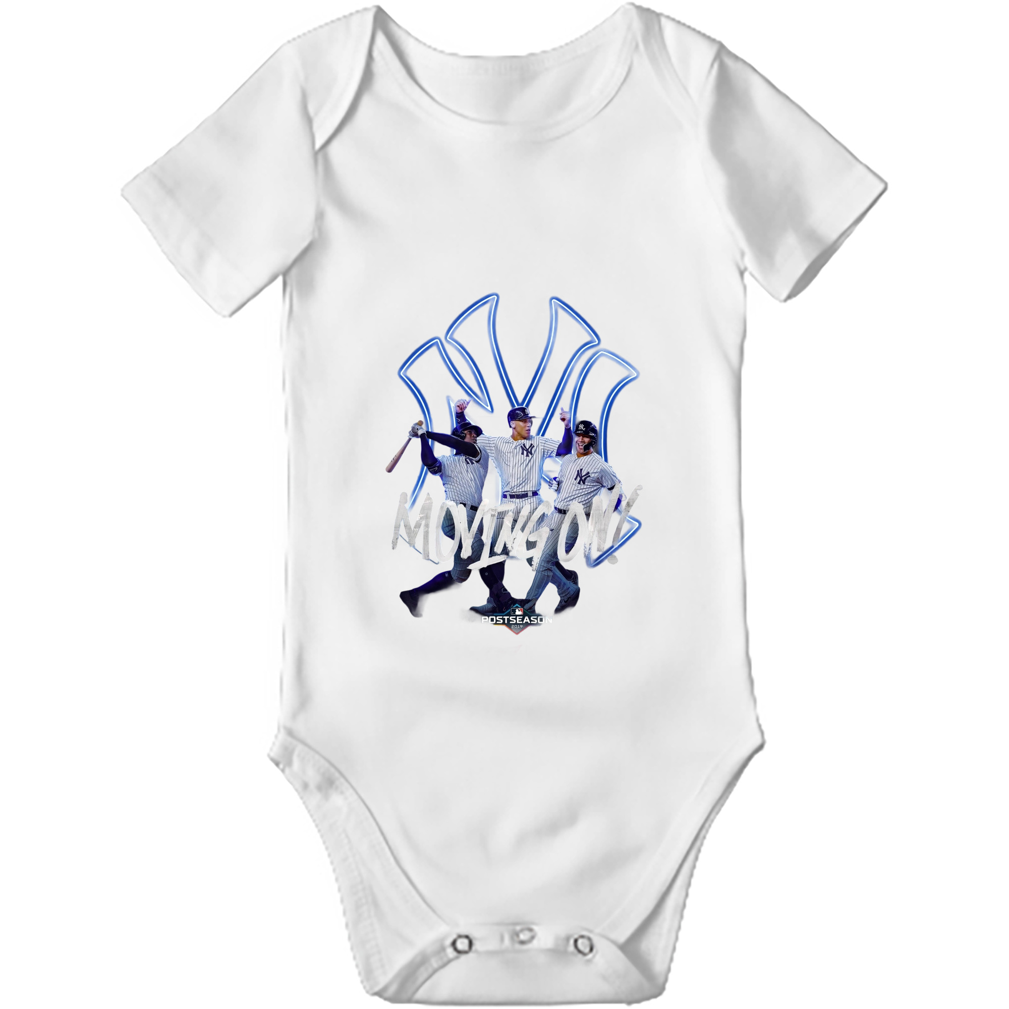 New York Yankees 280 Baby Short Sleeve Romper – 100% Cotton Soft & Breathable Digital Print Onesie With Easy Snap Closure And Envelope Shoulder – Comfortable For Daily Wear & Travel
