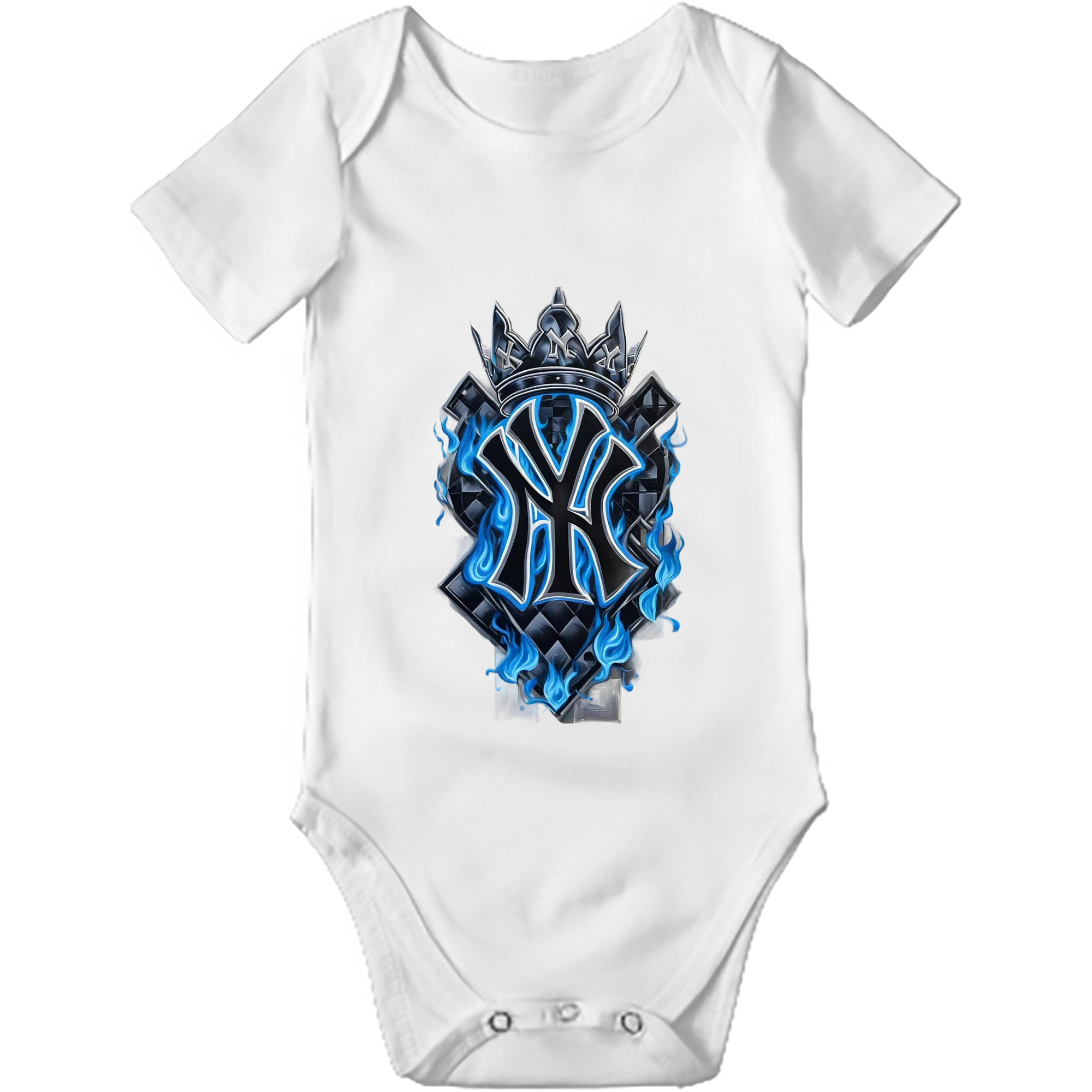 New York Yankees 285 Baby Short Sleeve Romper – 100% Cotton Soft & Breathable Digital Print Onesie With Easy Snap Closure And Envelope Shoulder – Comfortable For Daily Wear & Travel