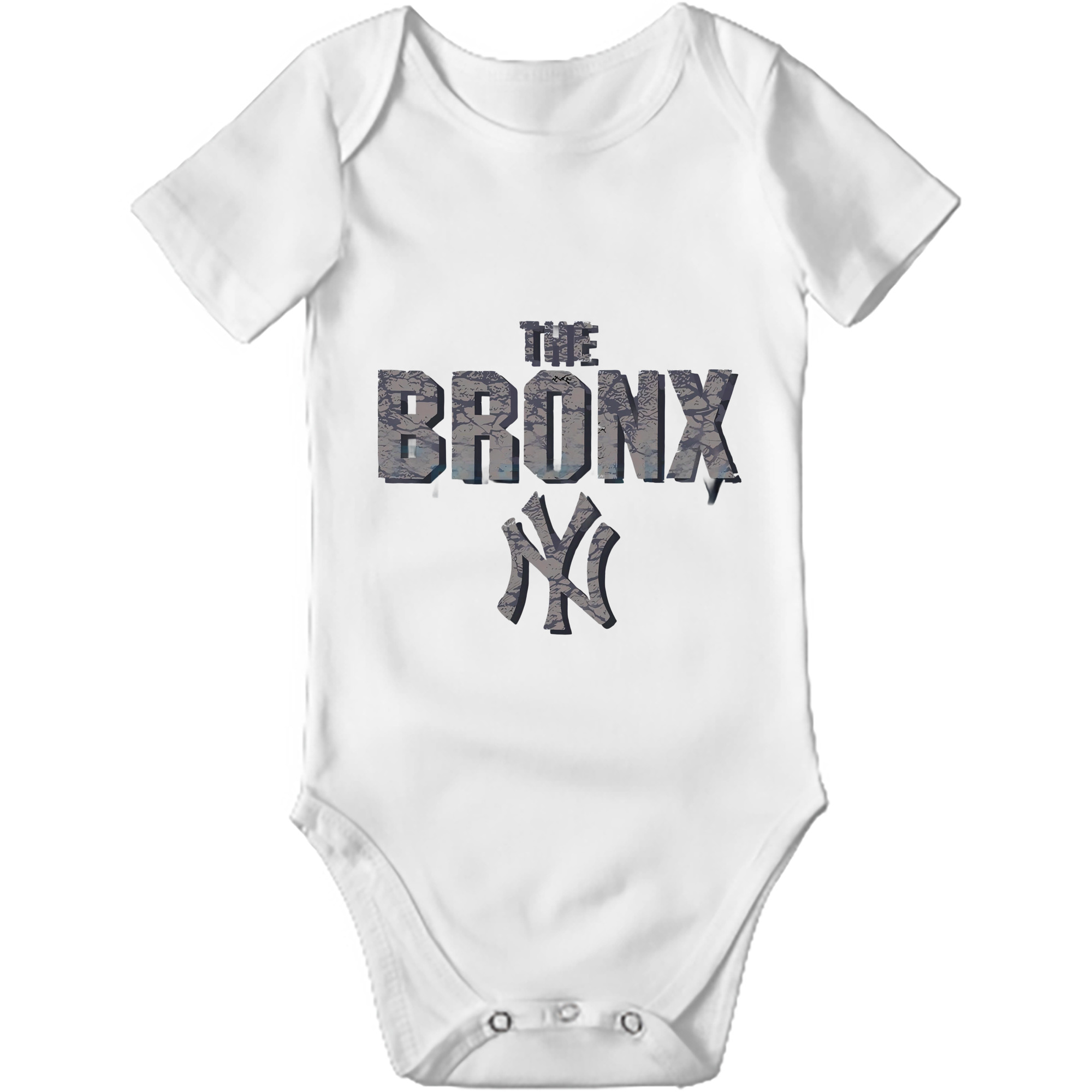 New York Yankees The Bronx Baby Short Sleeve Romper – 100% Cotton Soft & Breathable Digital Print Onesie With Easy Snap Closure And Envelope Shoulder – Comfortable For Daily Wear & Travel