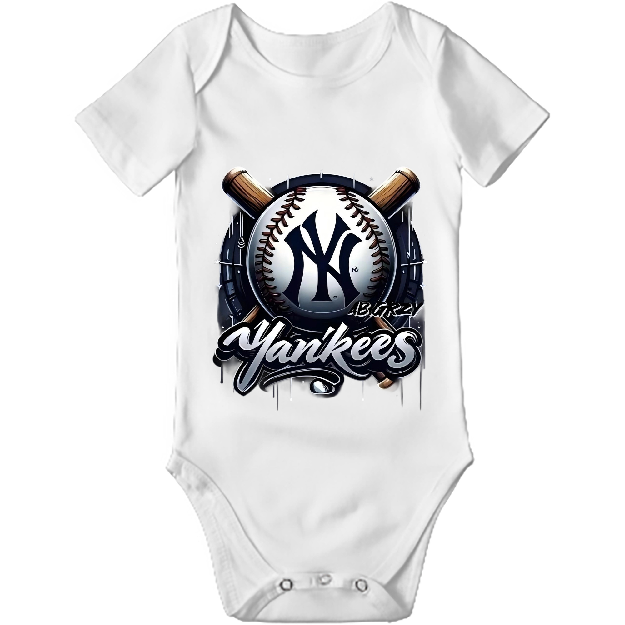 New York Yankees Baseball Baby Short Sleeve Romper – 100% Cotton Soft & Breathable Digital Print Onesie With Easy Snap Closure And Envelope Shoulder – Comfortable For Daily Wear & Travel