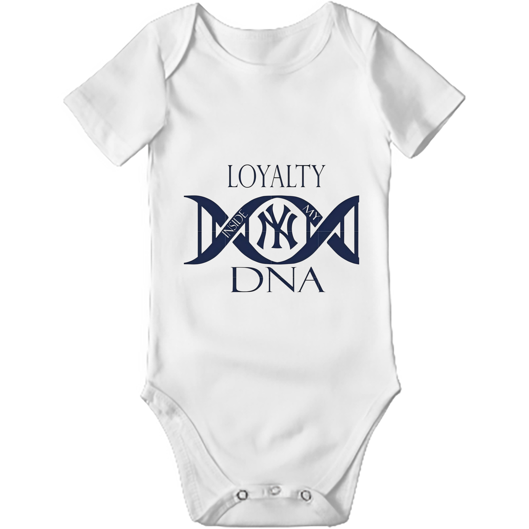 New York Yankees Loyalty DNA Baby Short Sleeve Romper – 100% Cotton Soft & Breathable Digital Print Onesie With Easy Snap Closure And Envelope Shoulder – Comfortable For Daily Wear & Travel