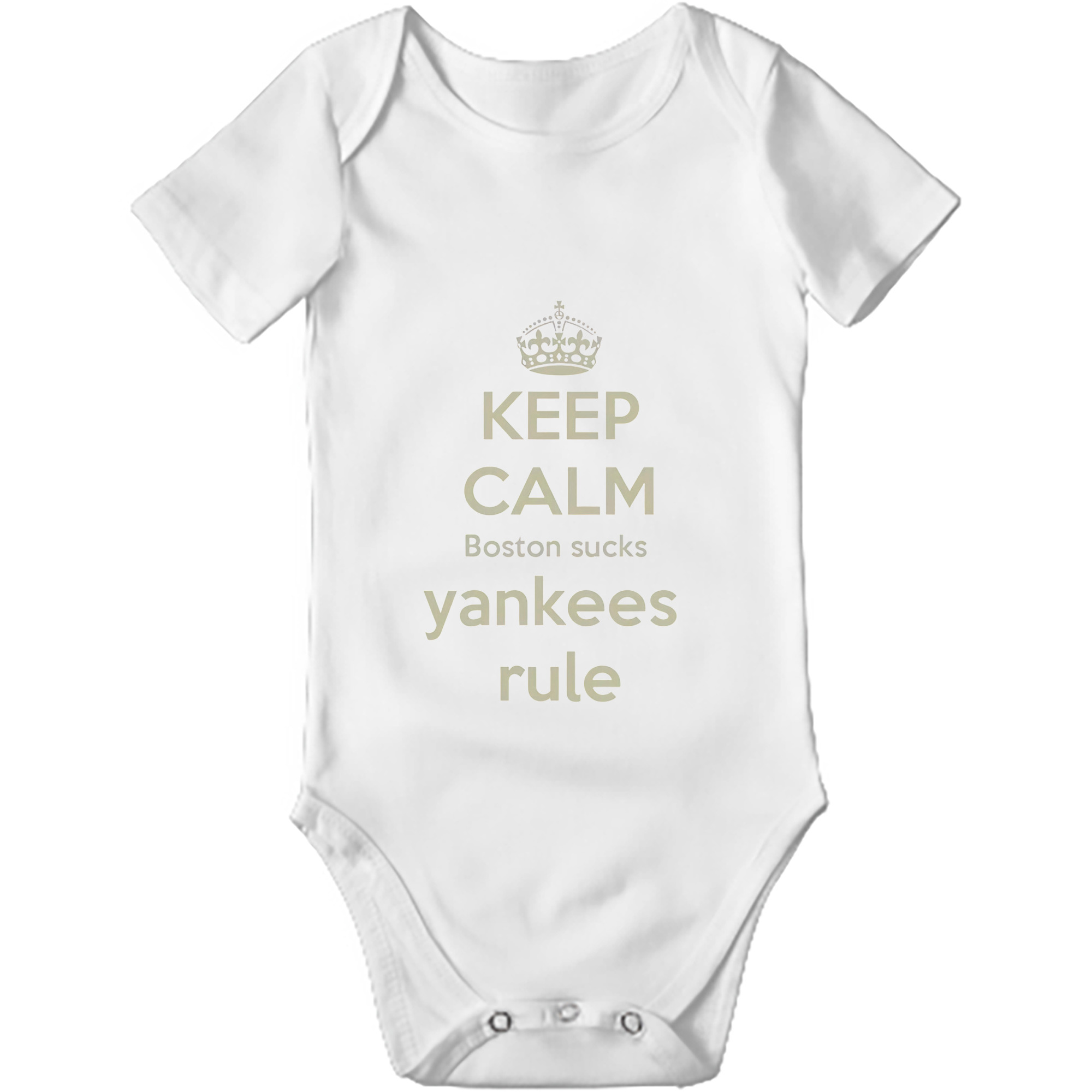 New York Yankees Keep Calm Yankees Rule Boston Sucks Baby Short Sleeve Romper – 100% Cotton Soft & Breathable Digital Print Onesie With Easy Snap Closure And Envelope Shoulder – Comfortable For Daily Wear & Travel