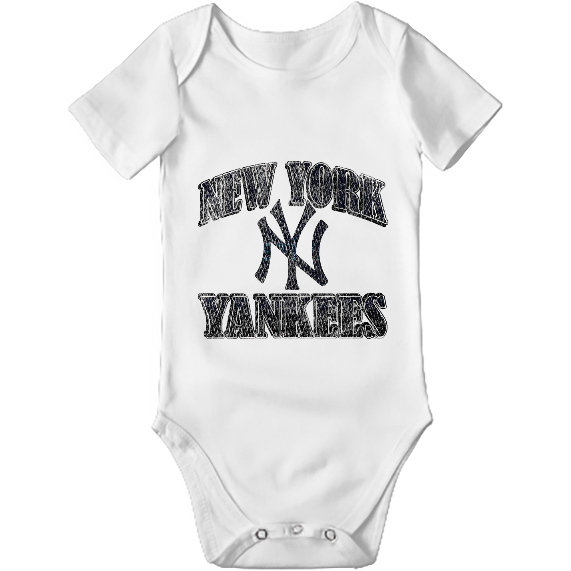 New York Yankees 76 Baby Short Sleeve Romper – 100% Cotton Soft & Breathable Digital Print Onesie With Easy Snap Closure And Envelope Shoulder – Comfortable For Daily Wear & Travel
