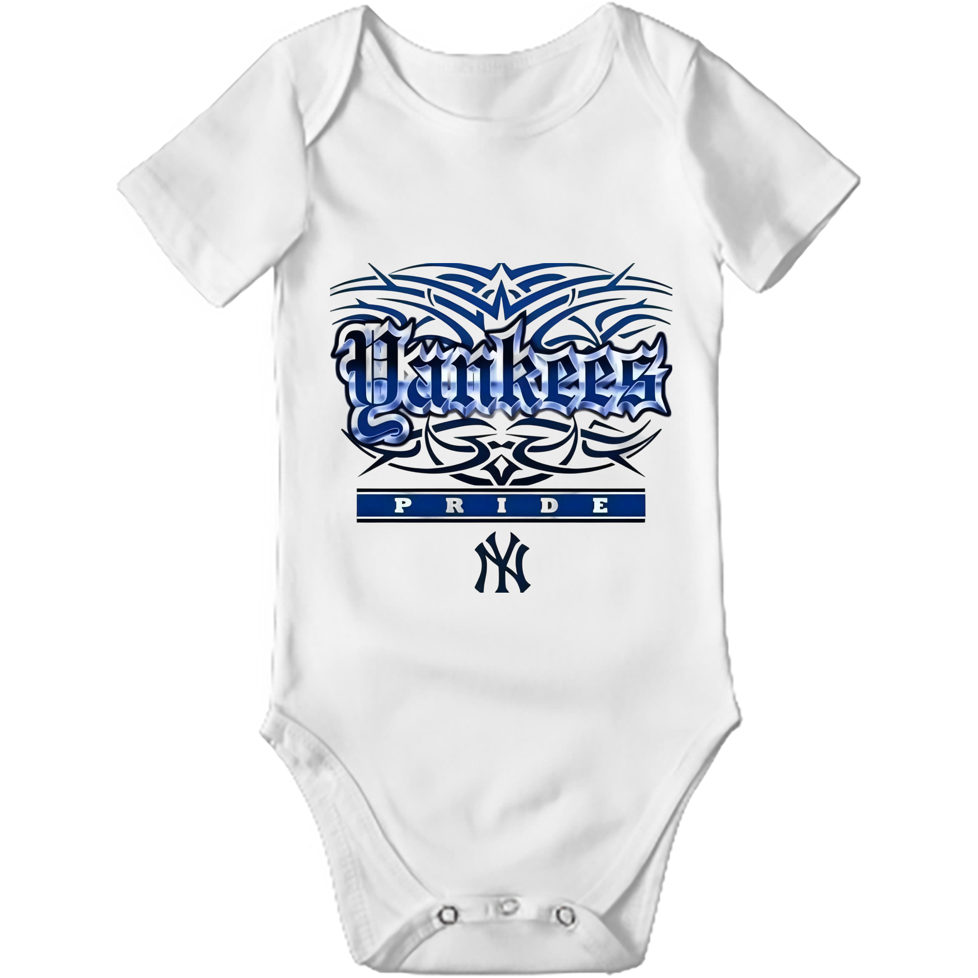 New York Yankees 278 Baby Short Sleeve Romper – 100% Cotton Soft & Breathable Digital Print Onesie With Easy Snap Closure And Envelope Shoulder – Comfortable For Daily Wear & Travel