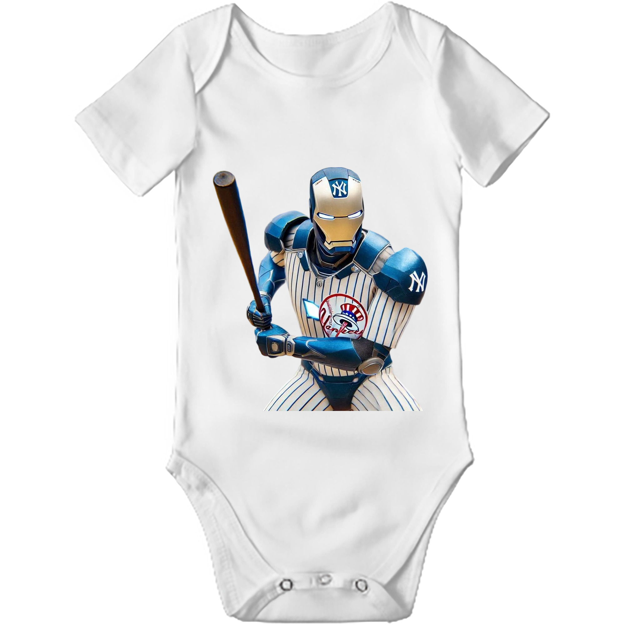 New York Yankees 283 Baby Short Sleeve Romper – 100% Cotton Soft & Breathable Digital Print Onesie With Easy Snap Closure And Envelope Shoulder – Comfortable For Daily Wear & Travel