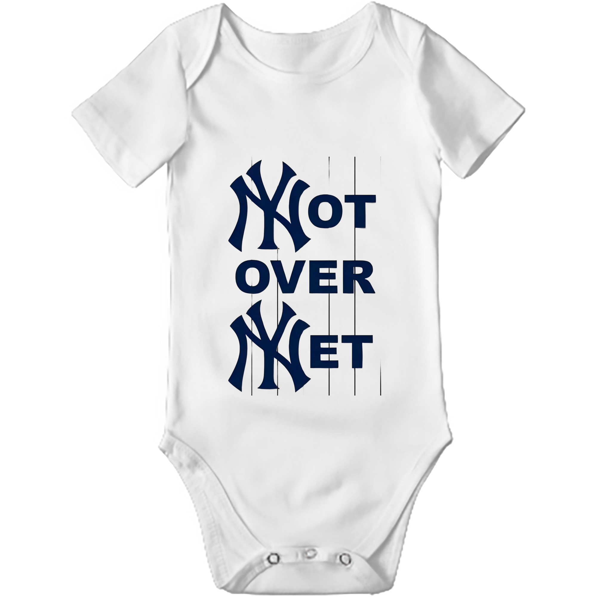 New York Yankees Not over Net Baby Short Sleeve Romper – 100% Cotton Soft & Breathable Digital Print Onesie With Easy Snap Closure And Envelope Shoulder – Comfortable For Daily Wear & Travel