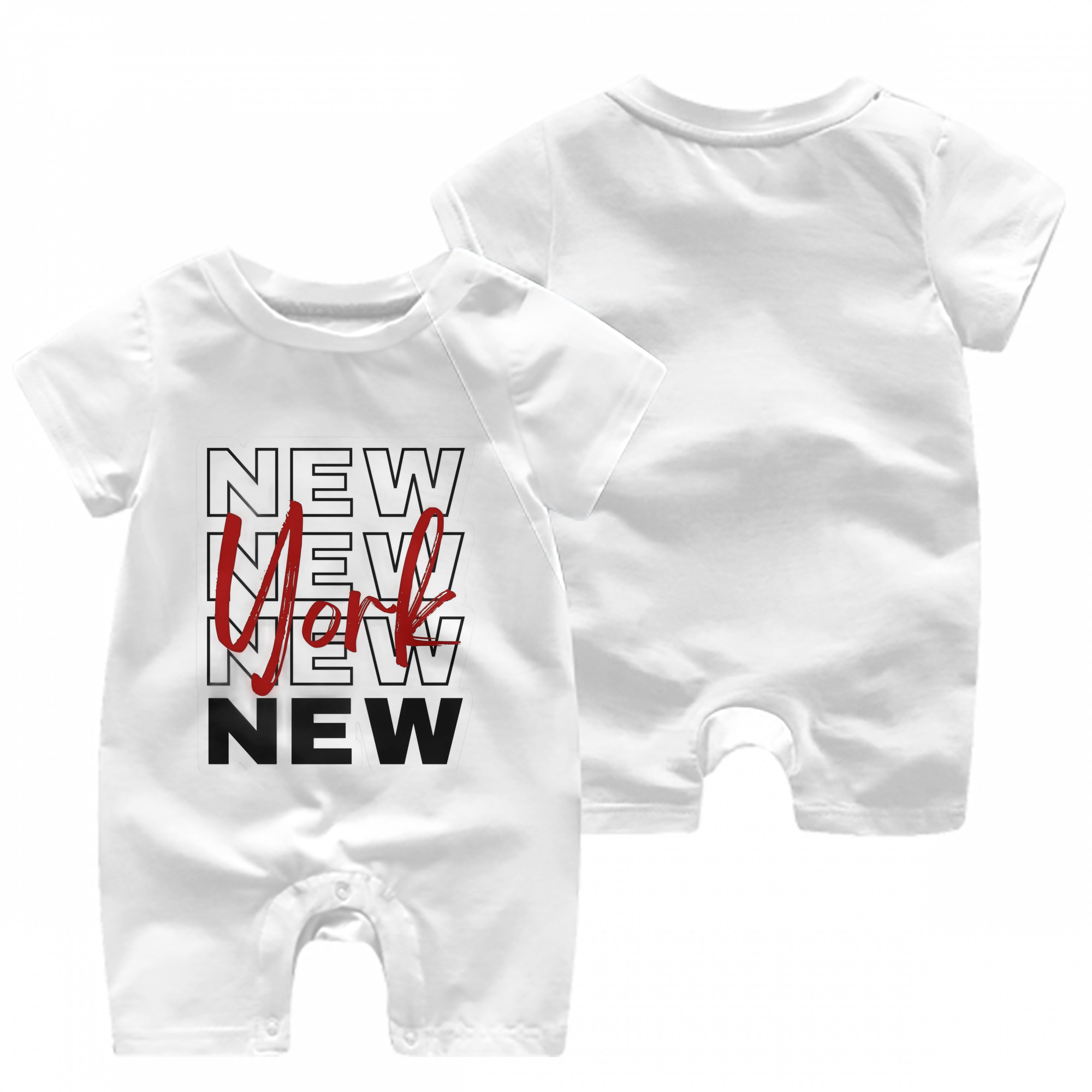 New York Yankees New York Logo Baby Short Sleeve Onesie – 100% Cotton Soft & Breathable Digital Print Romper – Double-Sided Print, Snap Closure For Easy Diaper Changes – Comfortable For Boys & Girls
